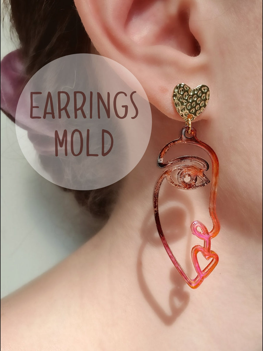 Mold for UV Resin. Women Face Earrings Mold XL. Silicone Mold for Epoxy and  UV Resin.clear Gloss Resin.jewelry Earrings.female Face Earrings 