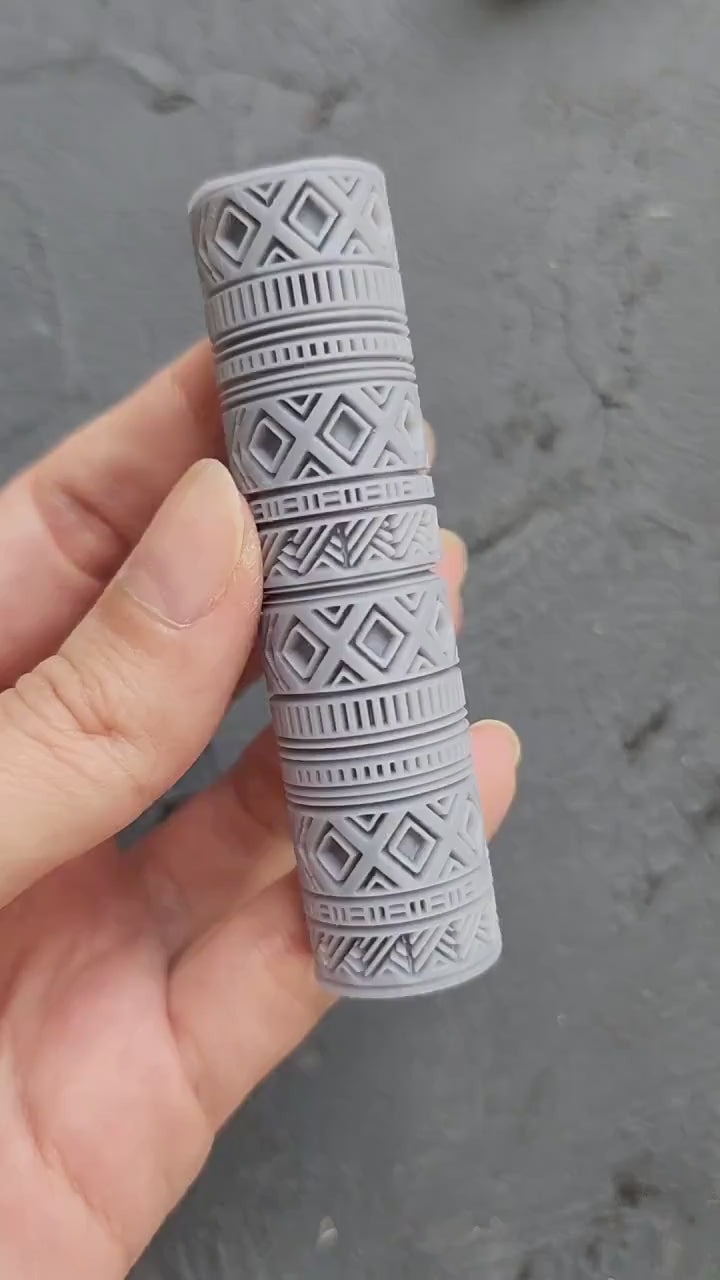 Polymer clay texture roller clay stamp 3D printed embossing