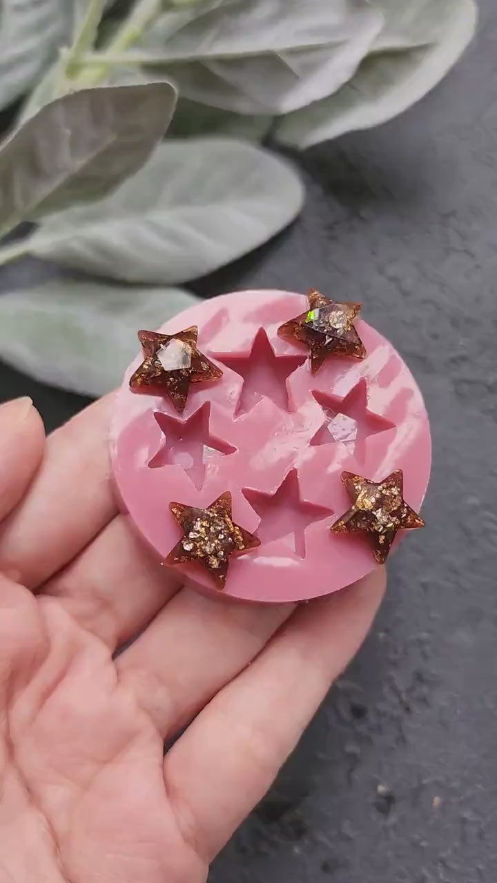 Silicone earrings mold / Silicone epoxy mold / Silicone stud earring moulds / Silicone UV resin molds / Diamond stars jewelry mold/Clay tool