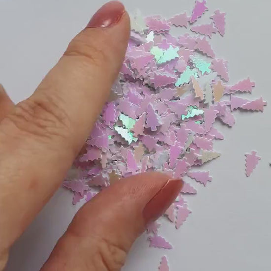 Christmas tree sequins White Hologram Chunky glitter for Resin Epoxy crafts