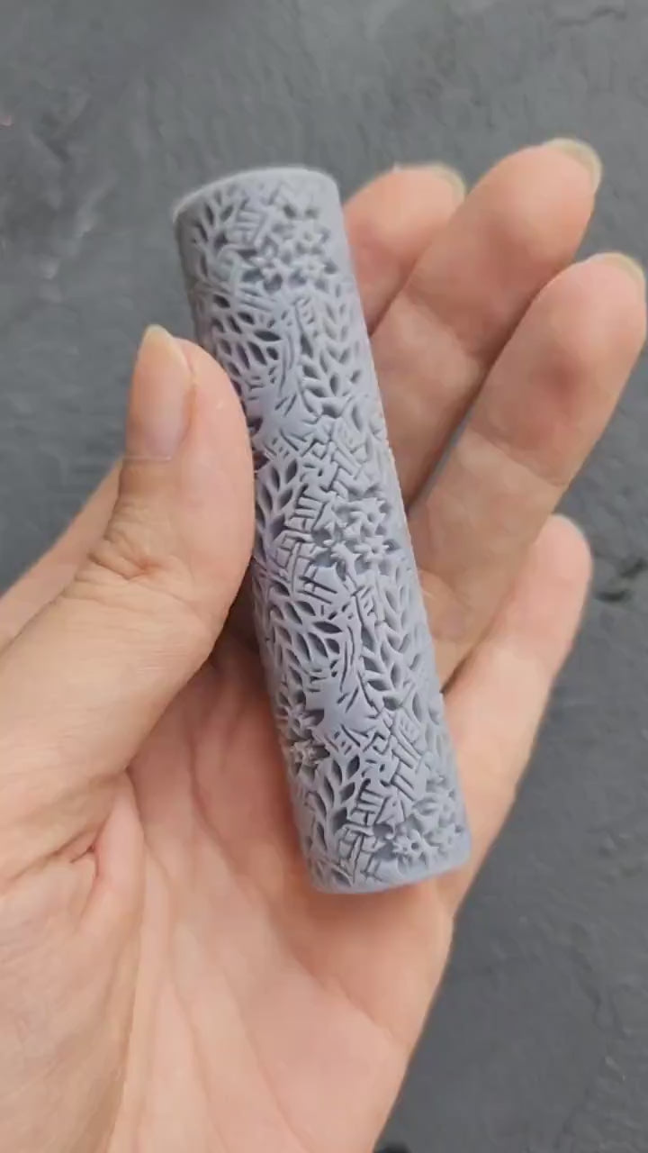 Polymer clay texture roller clay stamp 3D printed embossing