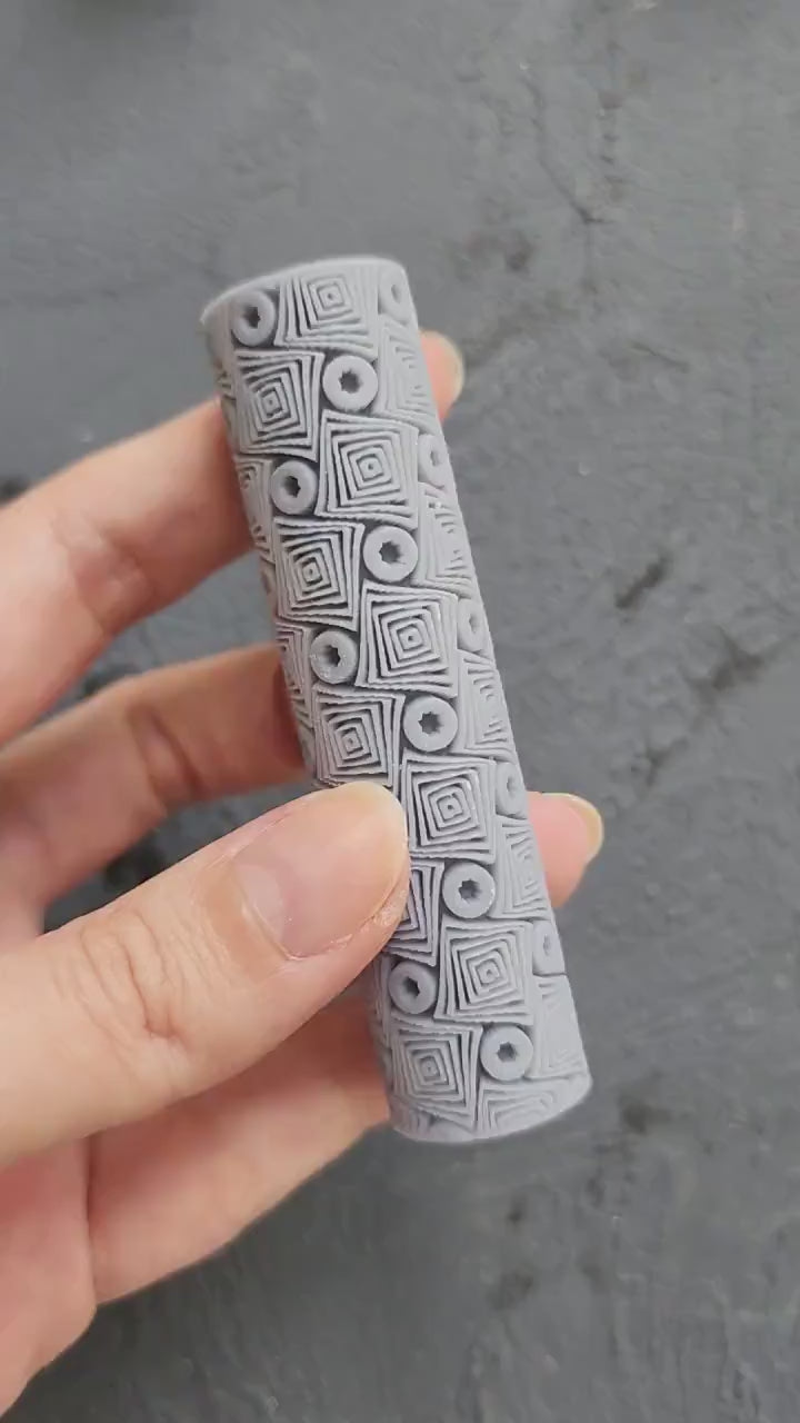 Polymer clay texture roller clay stamp 3D printed embossing