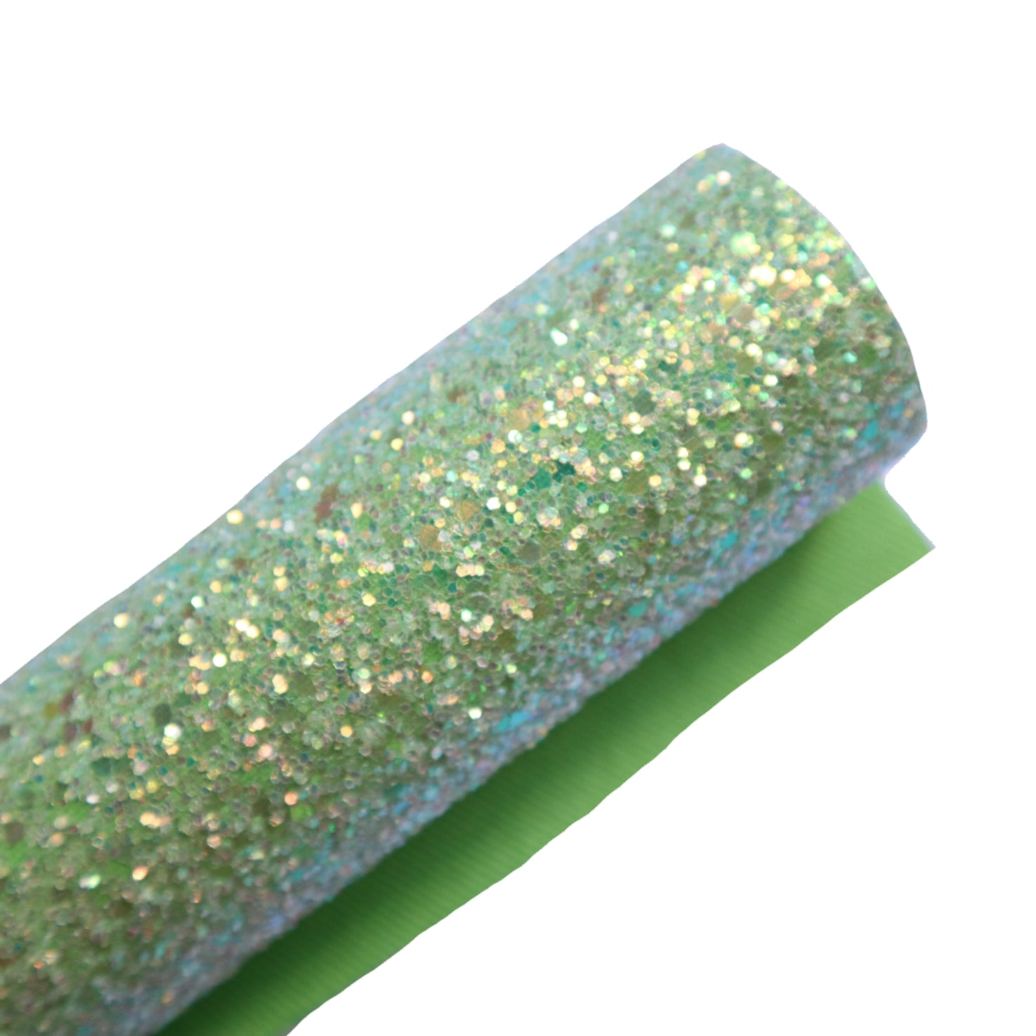 CHUNKY GLITTER FABRIC BABY GREEN (FAUX LEATHER) 1 PCS - Luxy Kraft