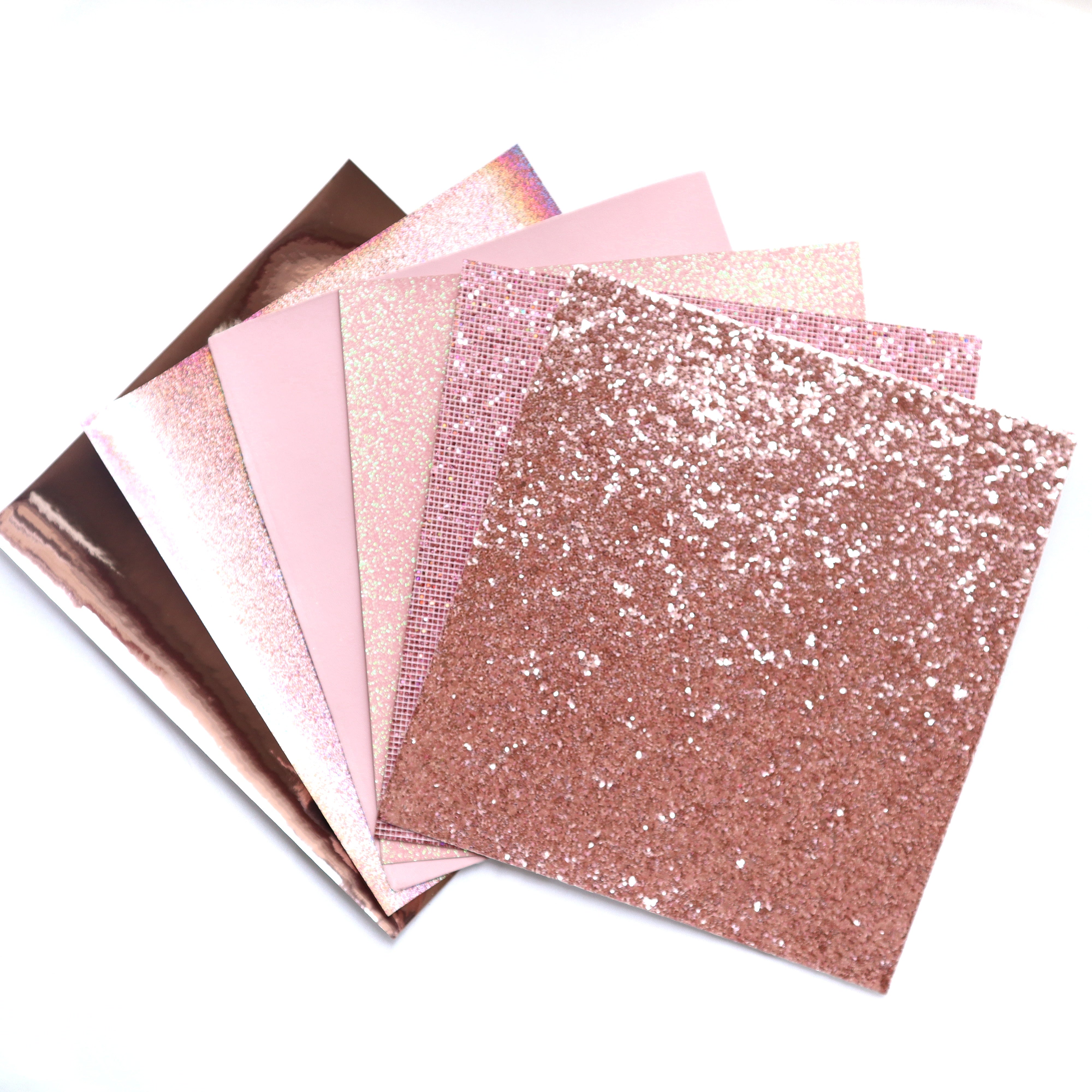 Light Pink Leather Fabric Sheets: 4 Pink and Beige Scrap Leather Pieces Leather Sheets for Craft 5x5In/ 12x12cm
