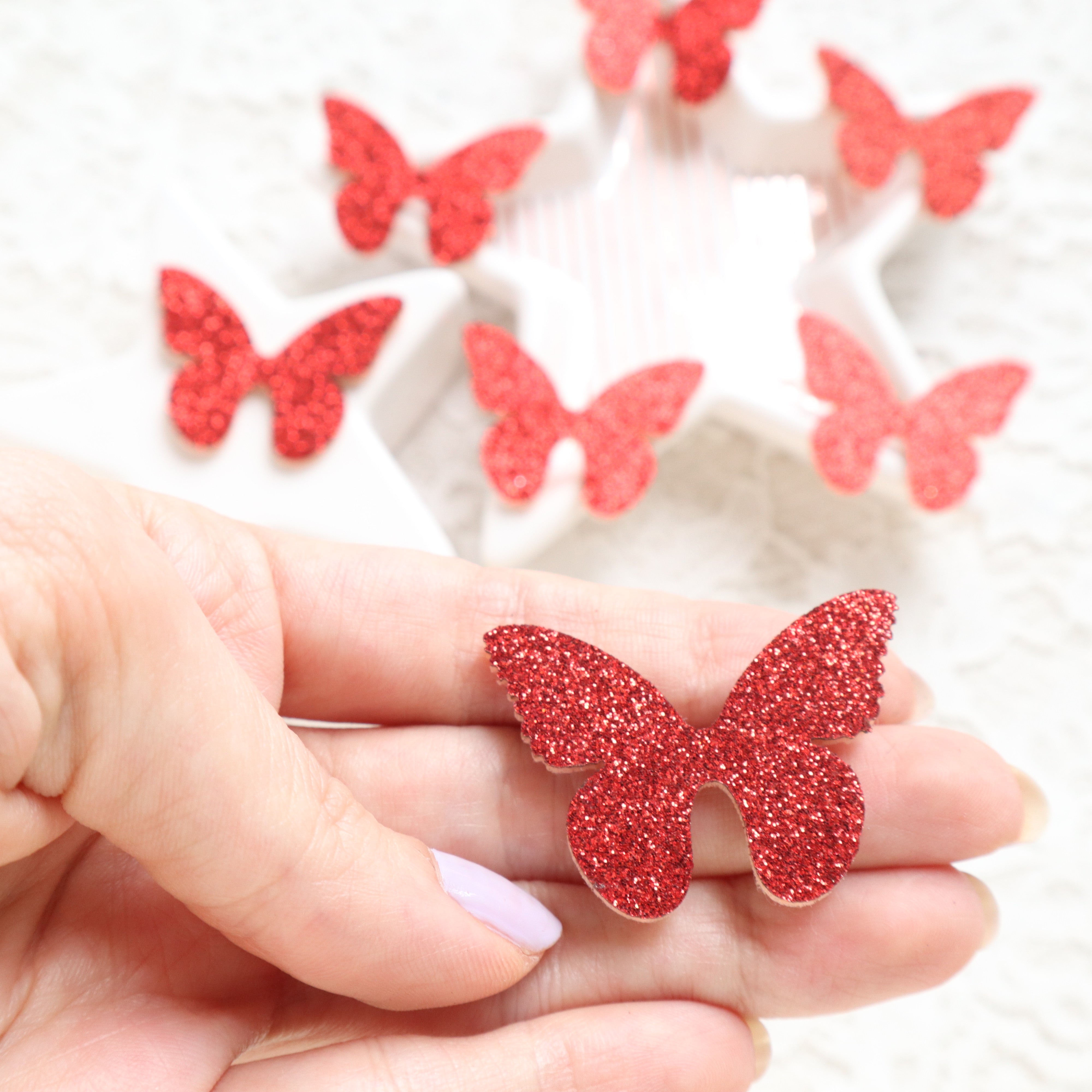 Glitter Butterfly patches 4x3.1 cm 10 pcs