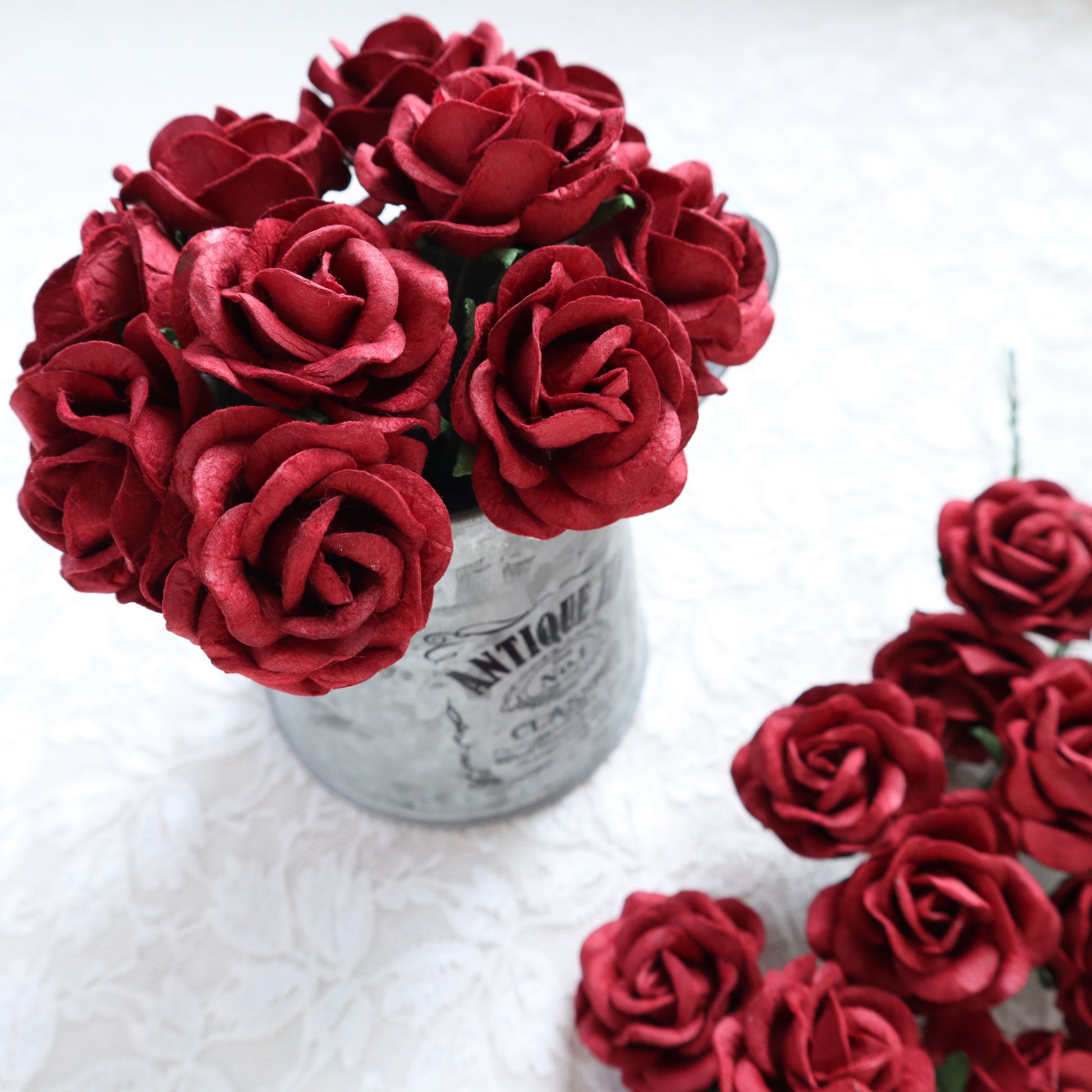 MULBERRY PAPER ROSE FLOWERS 4 CM 5 PCS - Luxy Kraft