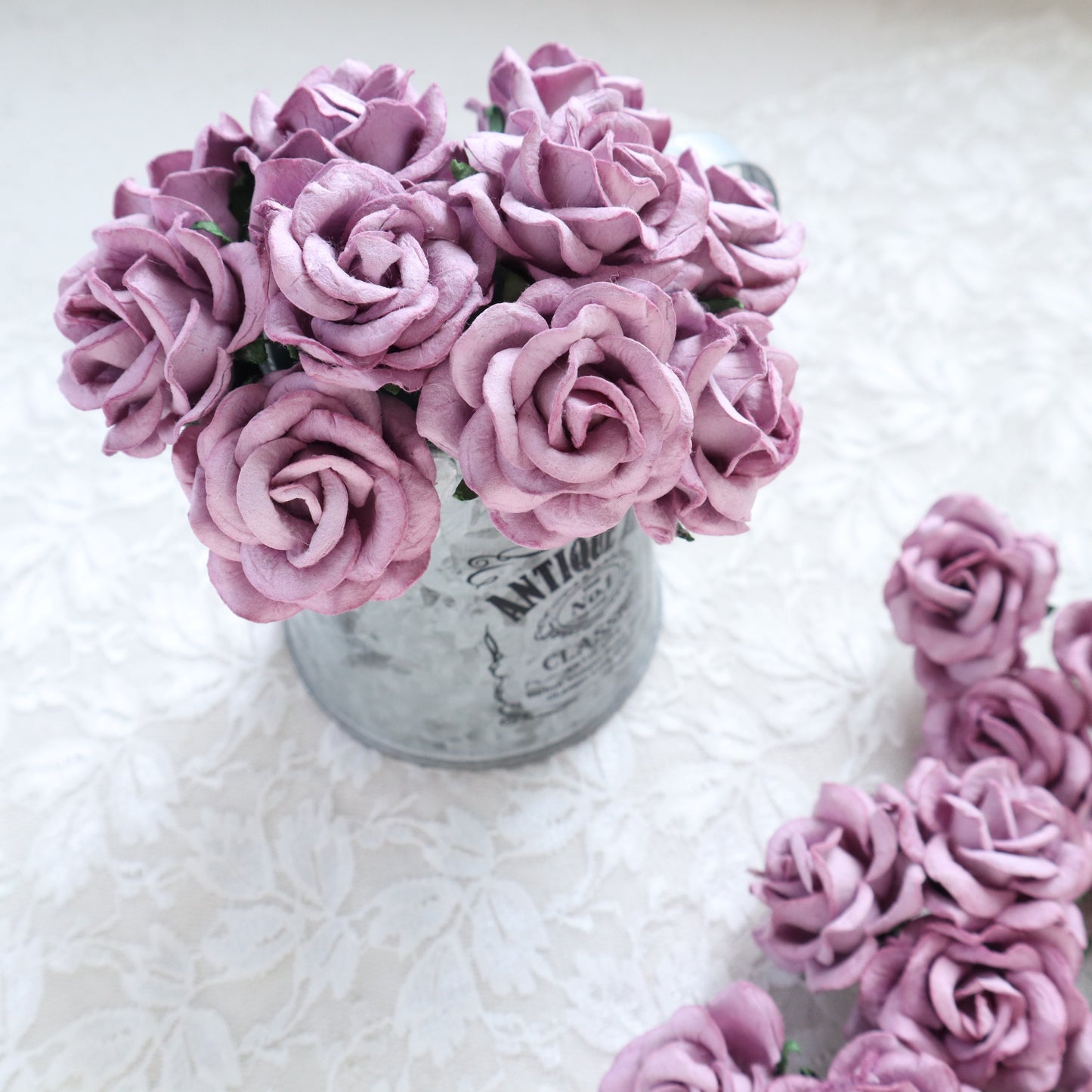 MULBERRY PAPER ROSE FLOWERS 4 CM 5 PCS - Luxy Kraft