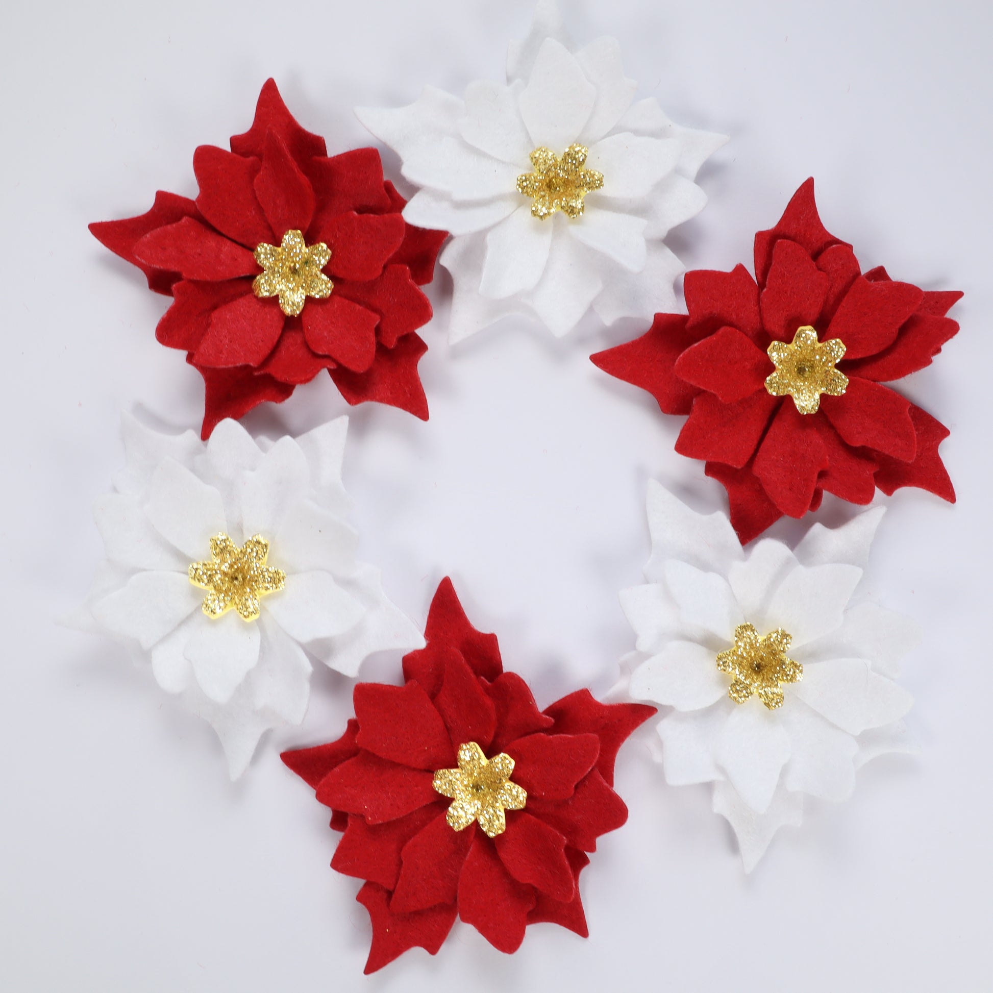 DIY FELT POINTSETTIA FLOWERS KIT K-6 - Luxy Kraft