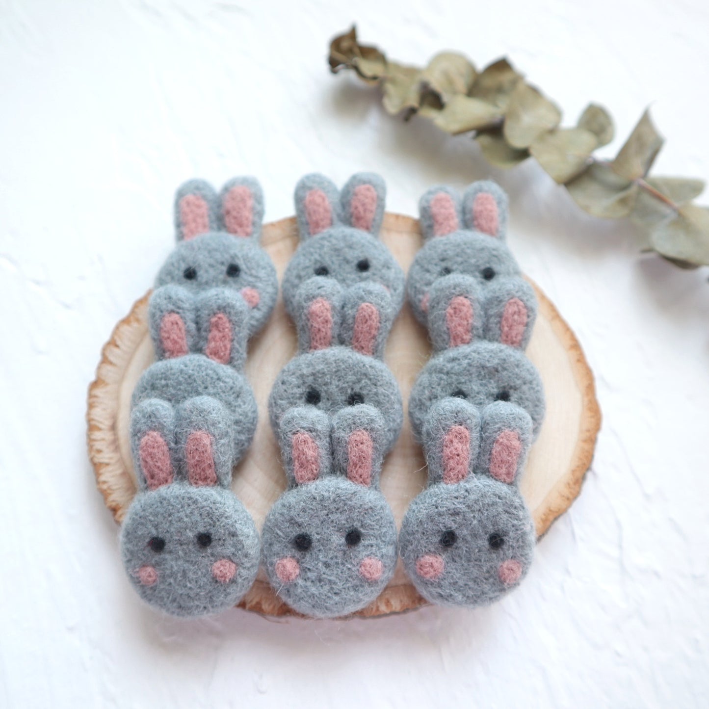 100% Wool needle felt Bunny Rabbit forest animal 1 pcs - Luxy Kraft