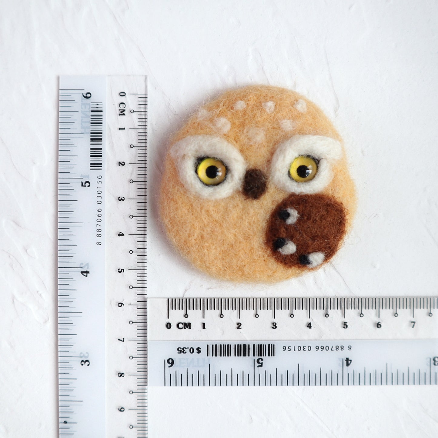 100% Wool needle felt Owl forest animals 5 cm - Luxy Kraft