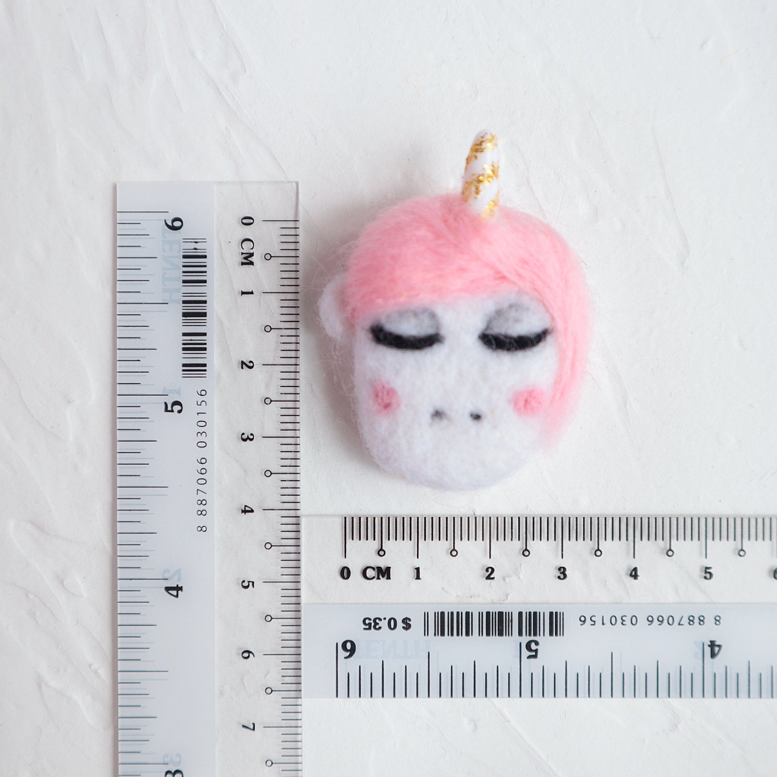 100% Wool needle felt Unicorn 3.5 cm - Luxy Kraft