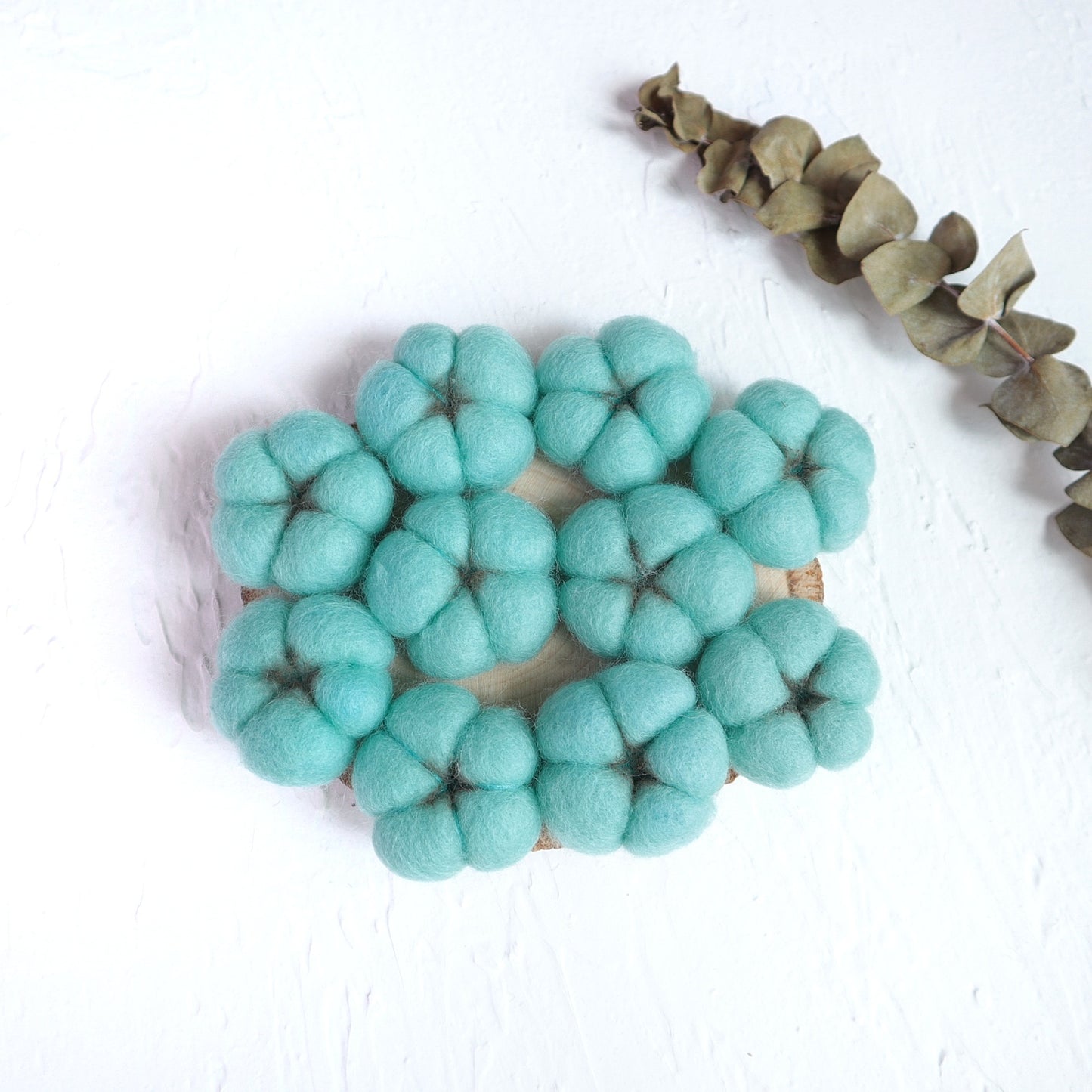 100% Wool needle felt Candy Mint Cotton 3.5 cm - Luxy Kraft