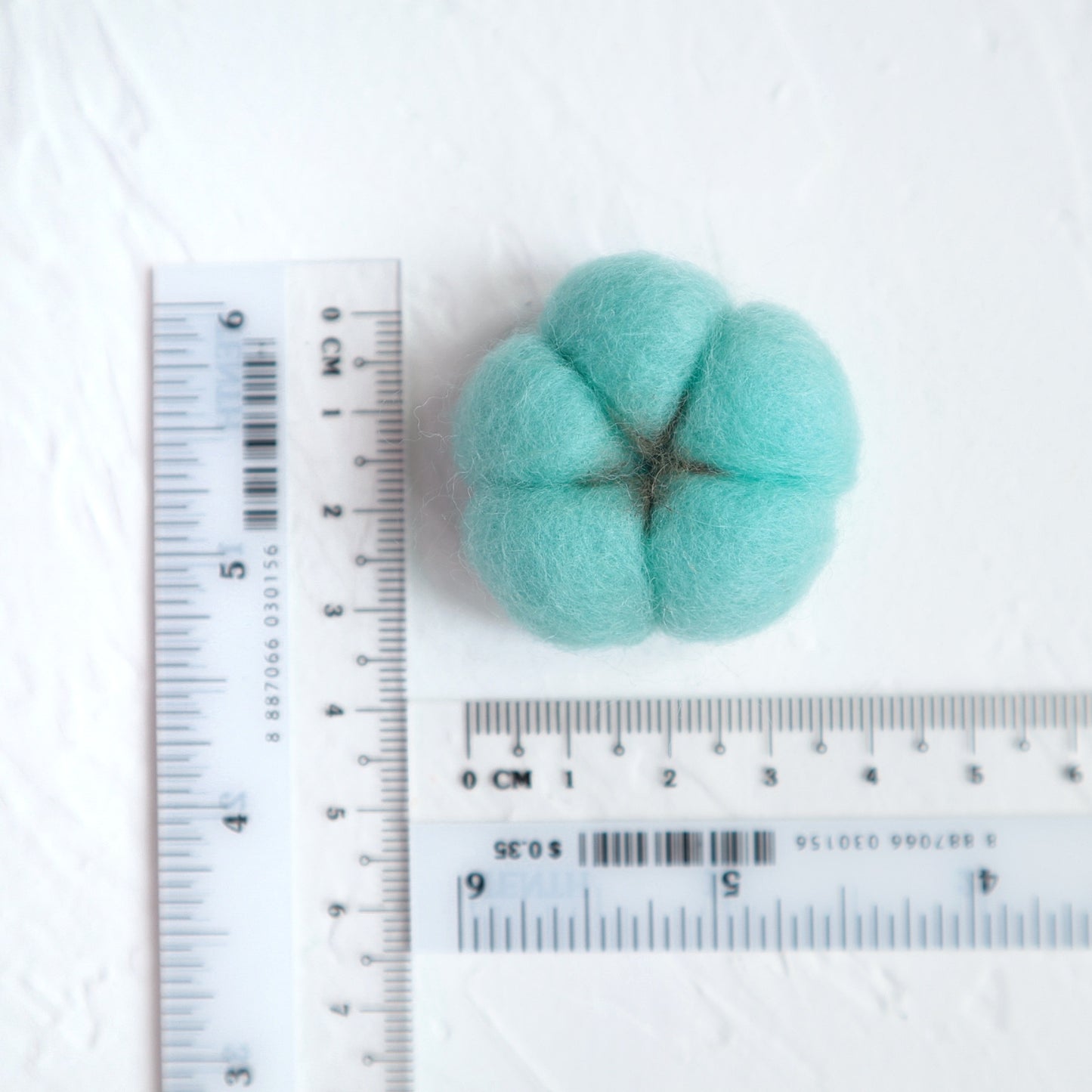 100% Wool needle felt Candy Mint Cotton 3.5 cm - Luxy Kraft