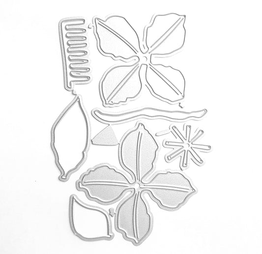 CLEMATIS FLOWERS CUTTING DIES SET 6 PCS 12.7X8.8 CM - Luxy Kraft