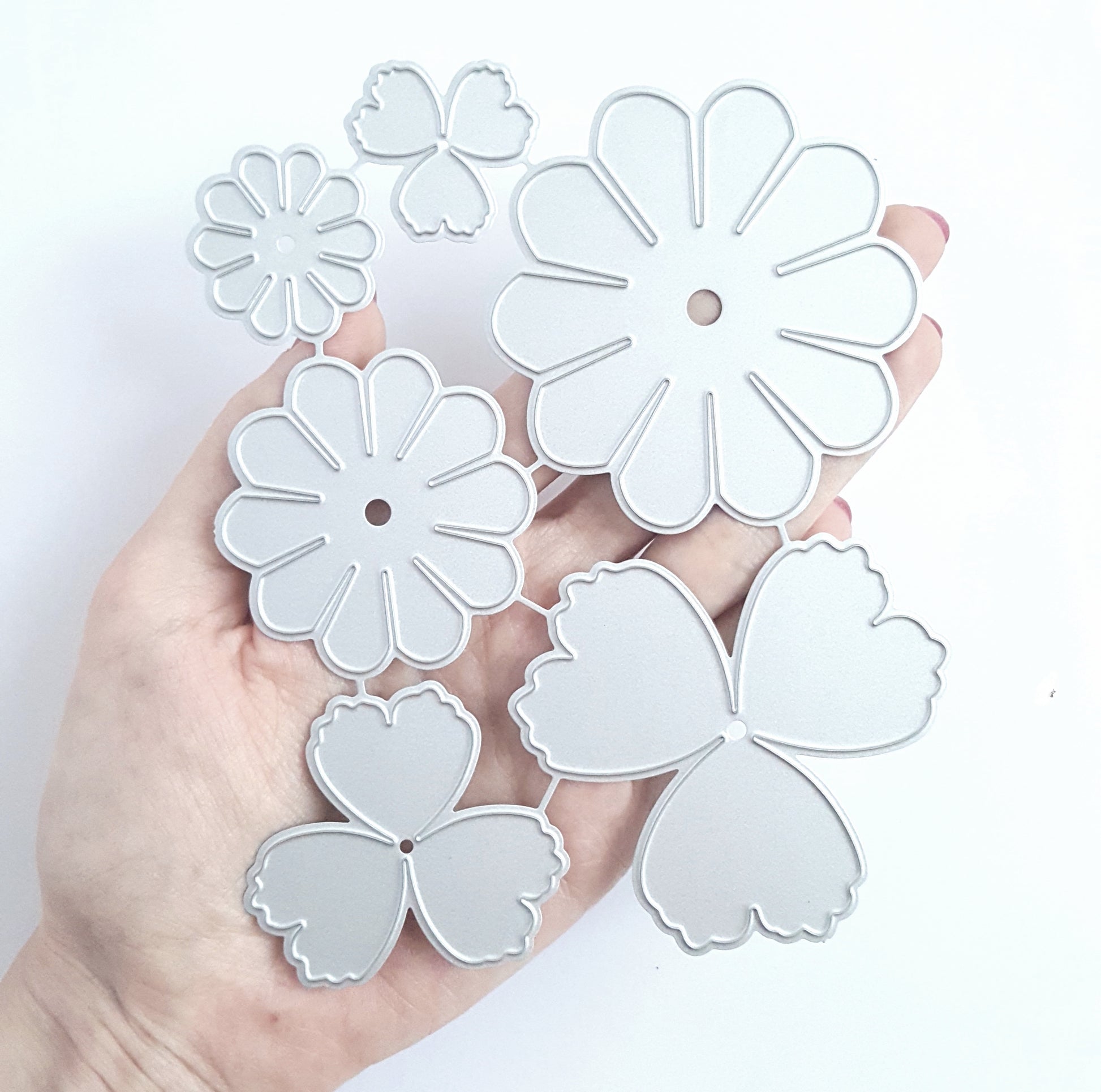 PEONY DAISY FLOWERS CUTTING DIES SET 6 PCS - Luxy Kraft