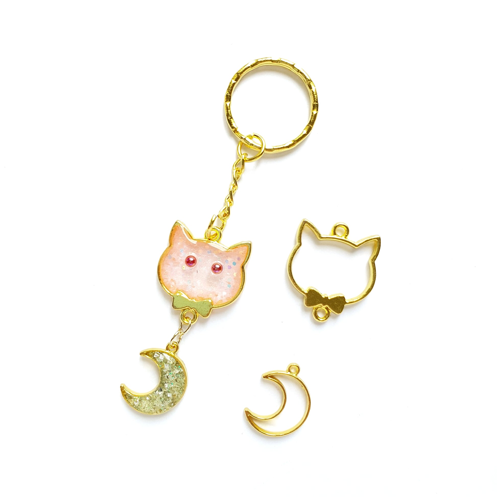 Moon Charms Pendants blanks for resin 10 pcs set - Luxy Kraft