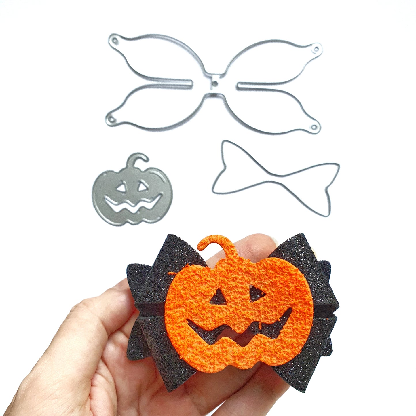 Halloween Pumpkin Bow cutting dies D-473 - Luxy Kraft