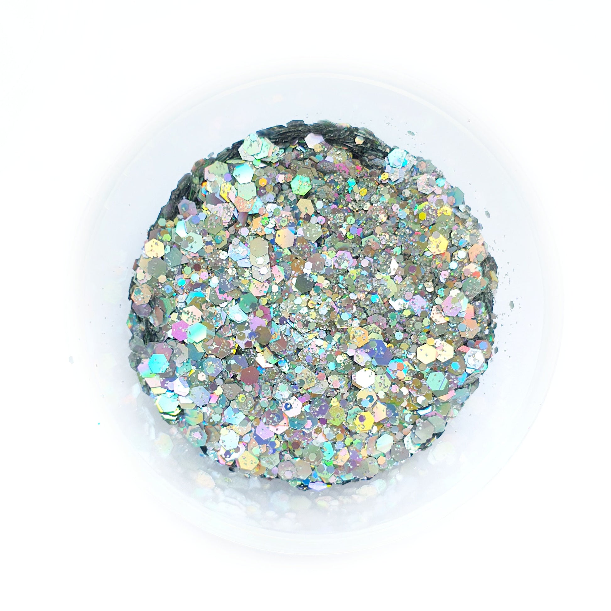 Silver Mix Hologram Chunky glitter for Resin crafts, Glitter for nail art, body, makeup, hair, face - Luxy Kraft