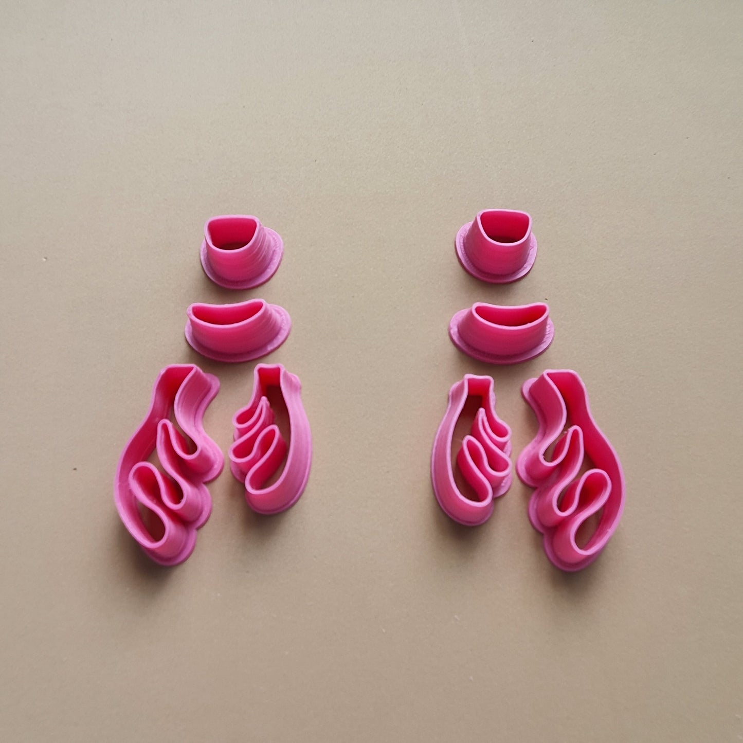 Earrings "Reindeer" Polymer clay 3D cutters set for pair earrings
