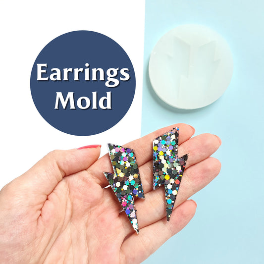 Silicone earrings mold "Lightning" for resin and epoxy