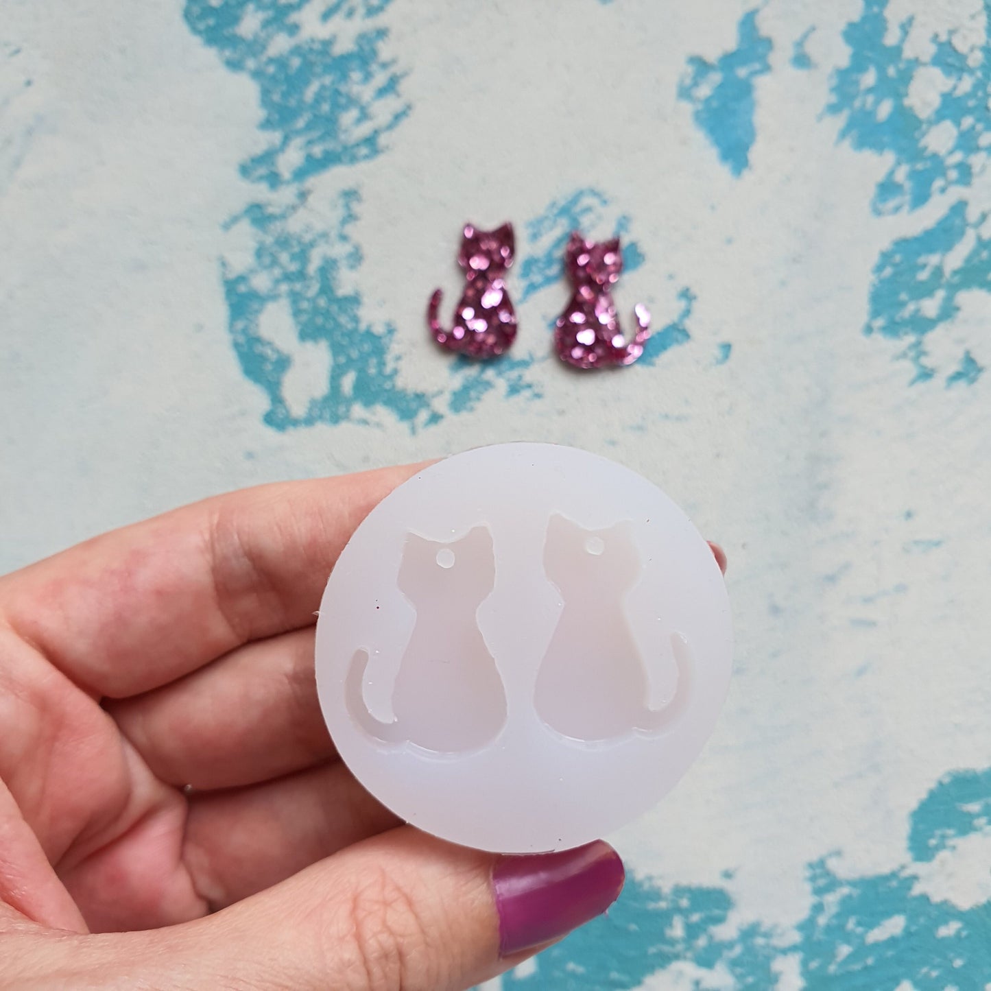 Silicone earrings mold mould for resin and epoxy "Cat" - Luxy Kraft