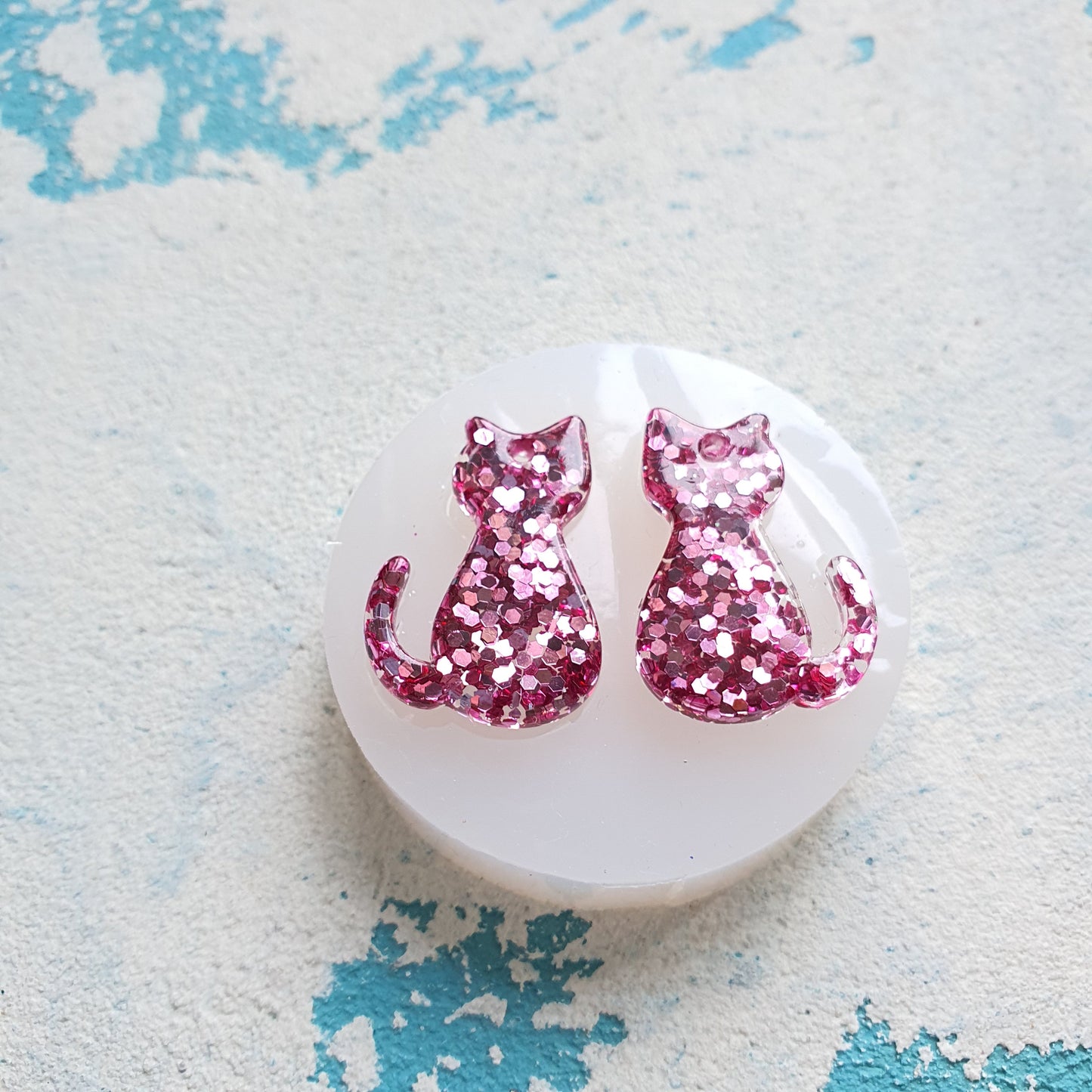 Silicone earrings mold mould for resin and epoxy "Cat" - Luxy Kraft