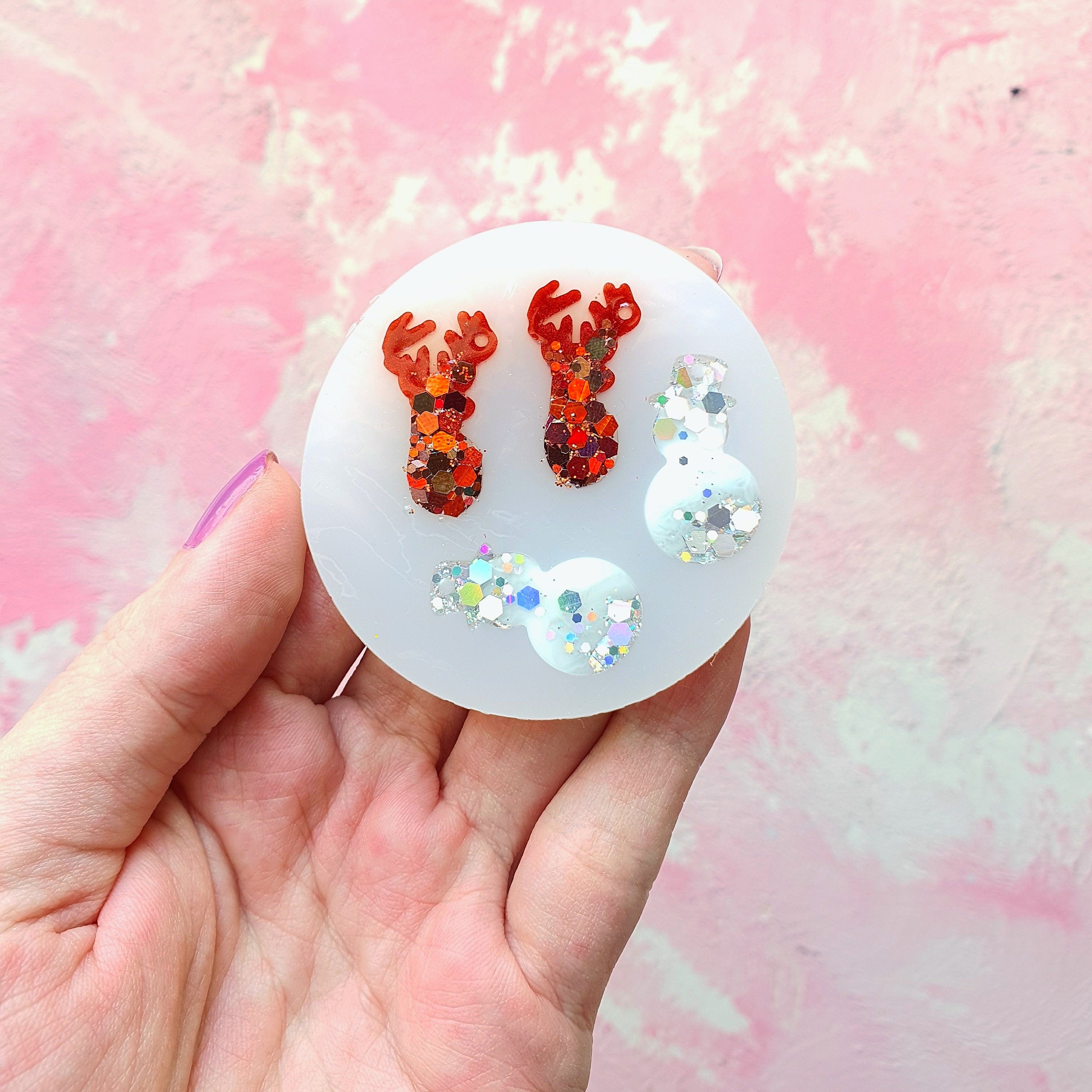 Silicone earrings mold Christmas for resin and epoxy mould for