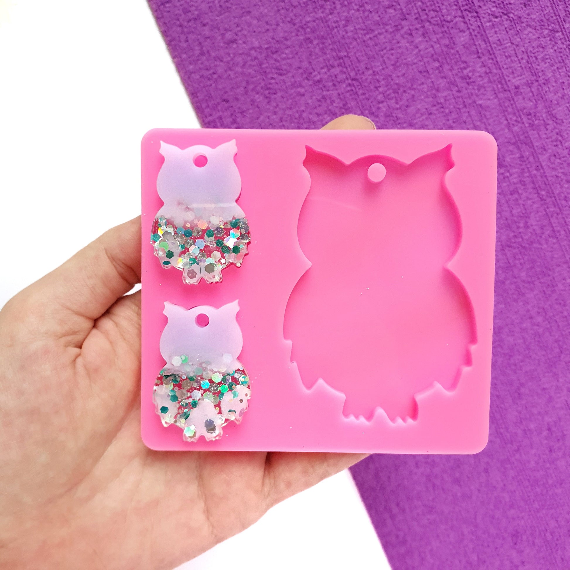 Owl Earrings silicone mold for resin silicone molds for epoxy Jewelry Charm mold - Luxy Kraft