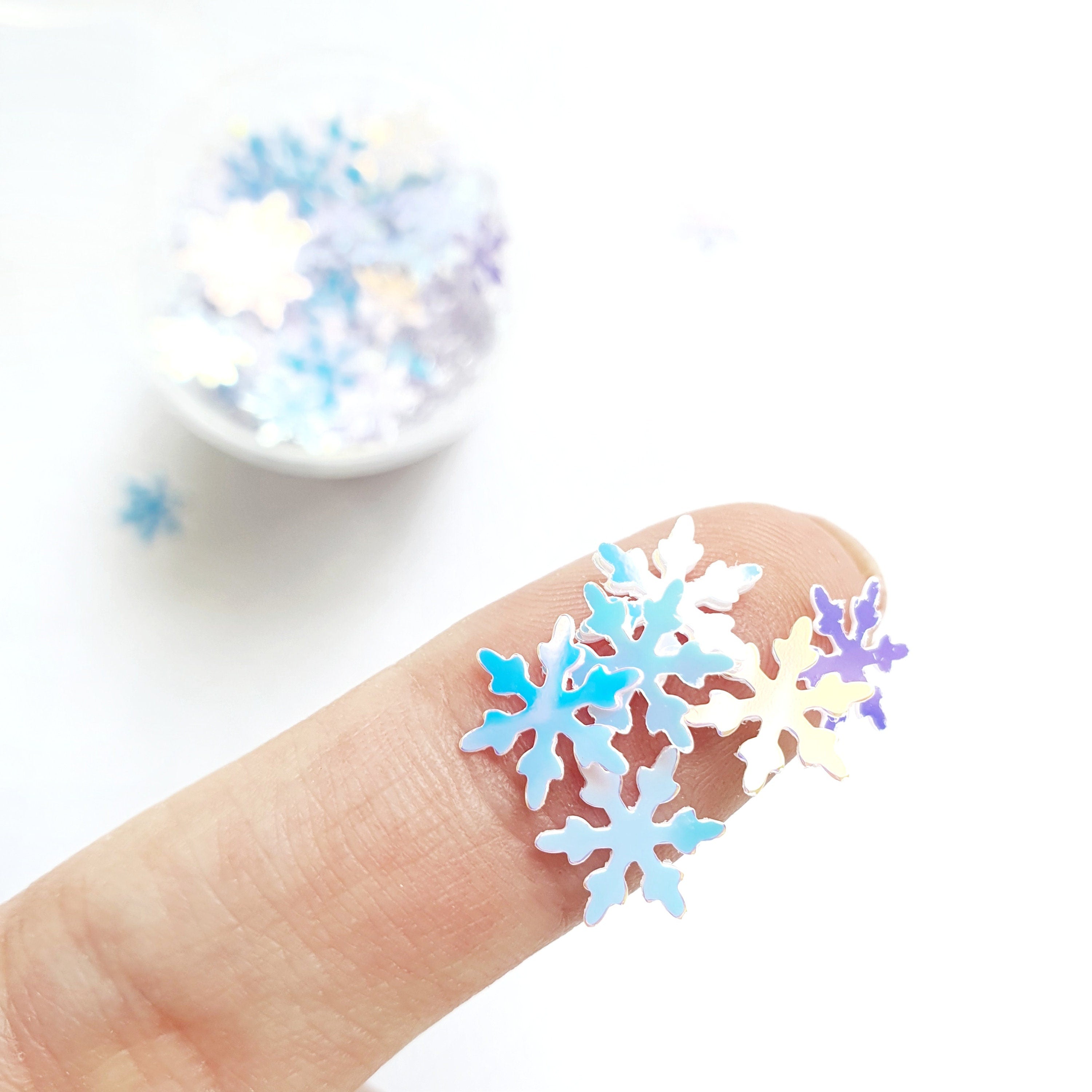 Christmas Snowflake sequins White Hologram Chunky glitter for