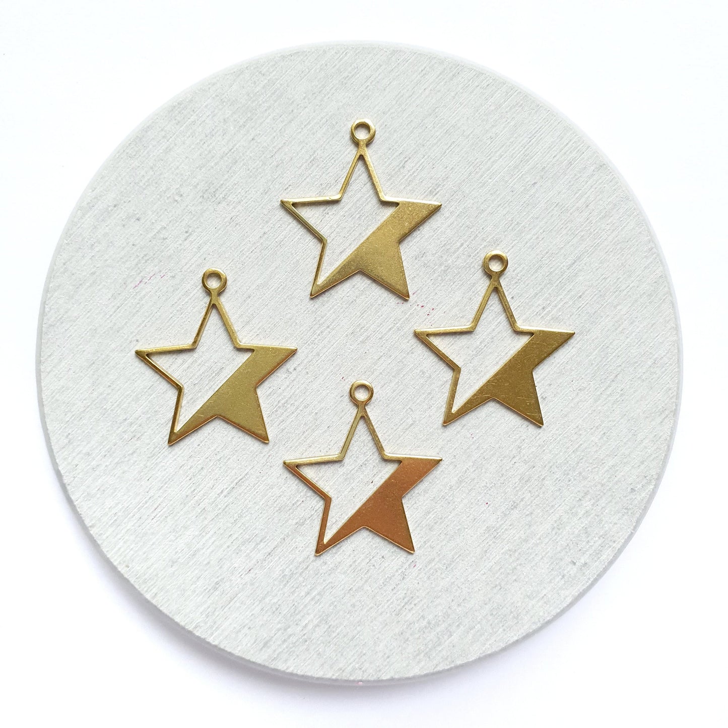 12 pcs Star Earrings components Earrings findings DIY jewelry Raw brass blanks charms Pendants - Luxy Kraft