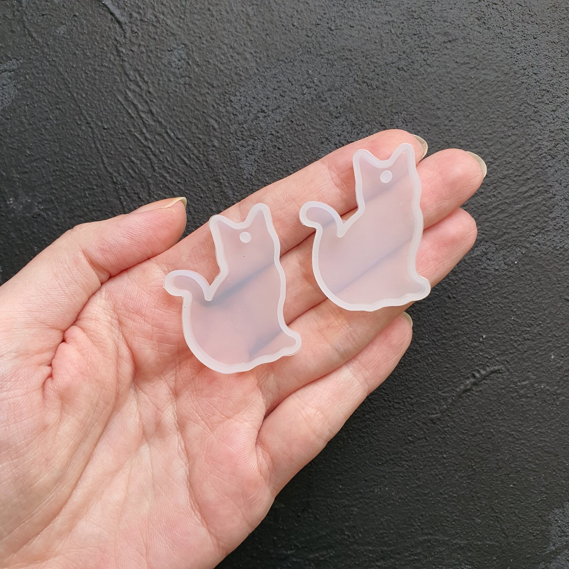 2 cats Earrings silicone mold for resin and epoxy craft - Luxy Kraft