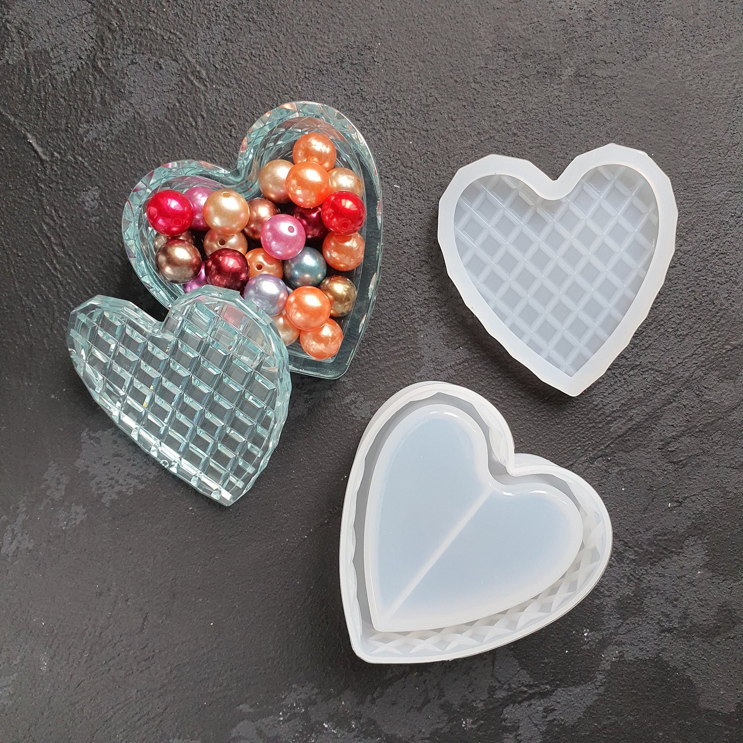Heart box Mold Trinket tray silicone mould for Resin Epoxy Jesmonite - Luxy Kraft