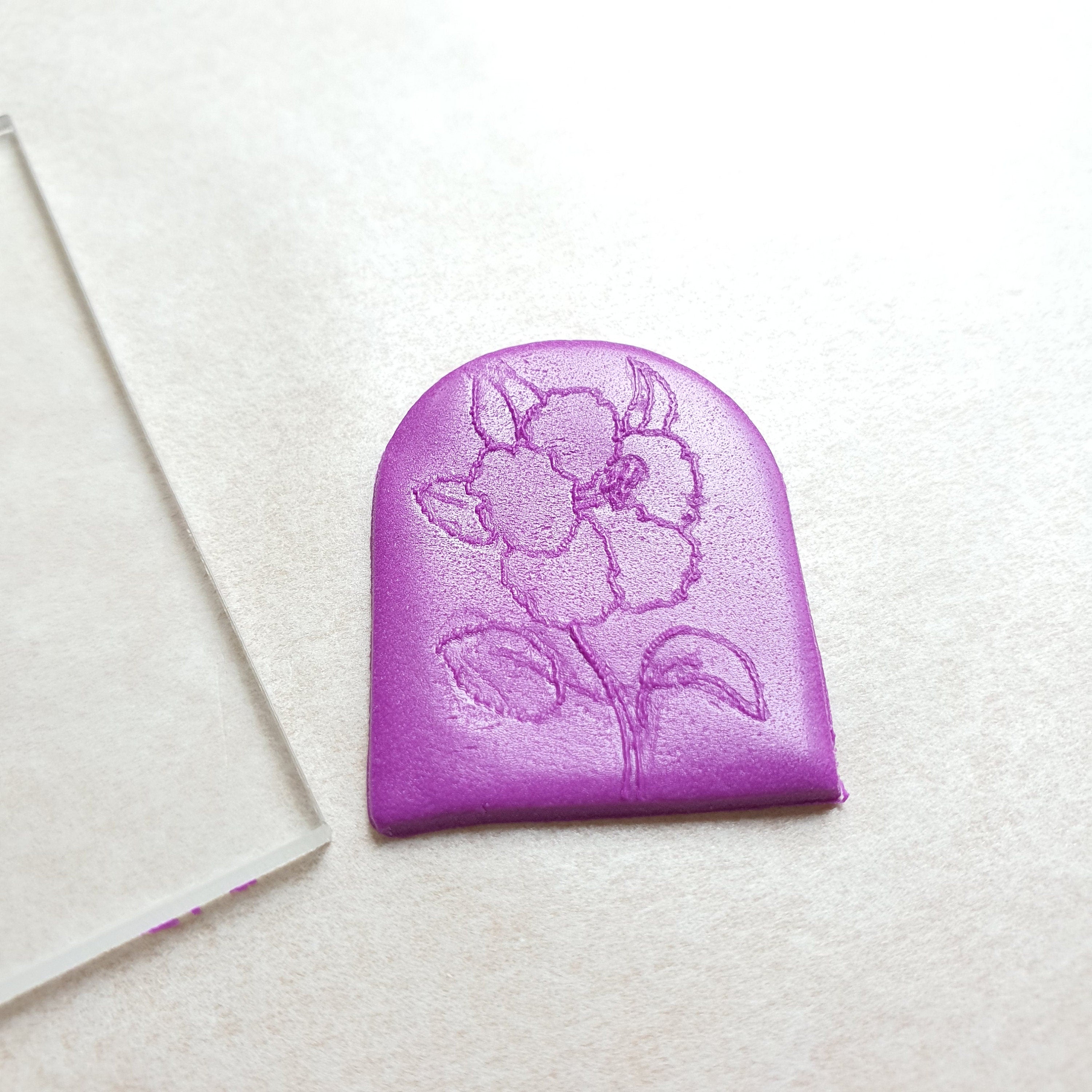 Polymer Clay Embossing Stamps  Floral Texture Stamp Clay - Flower