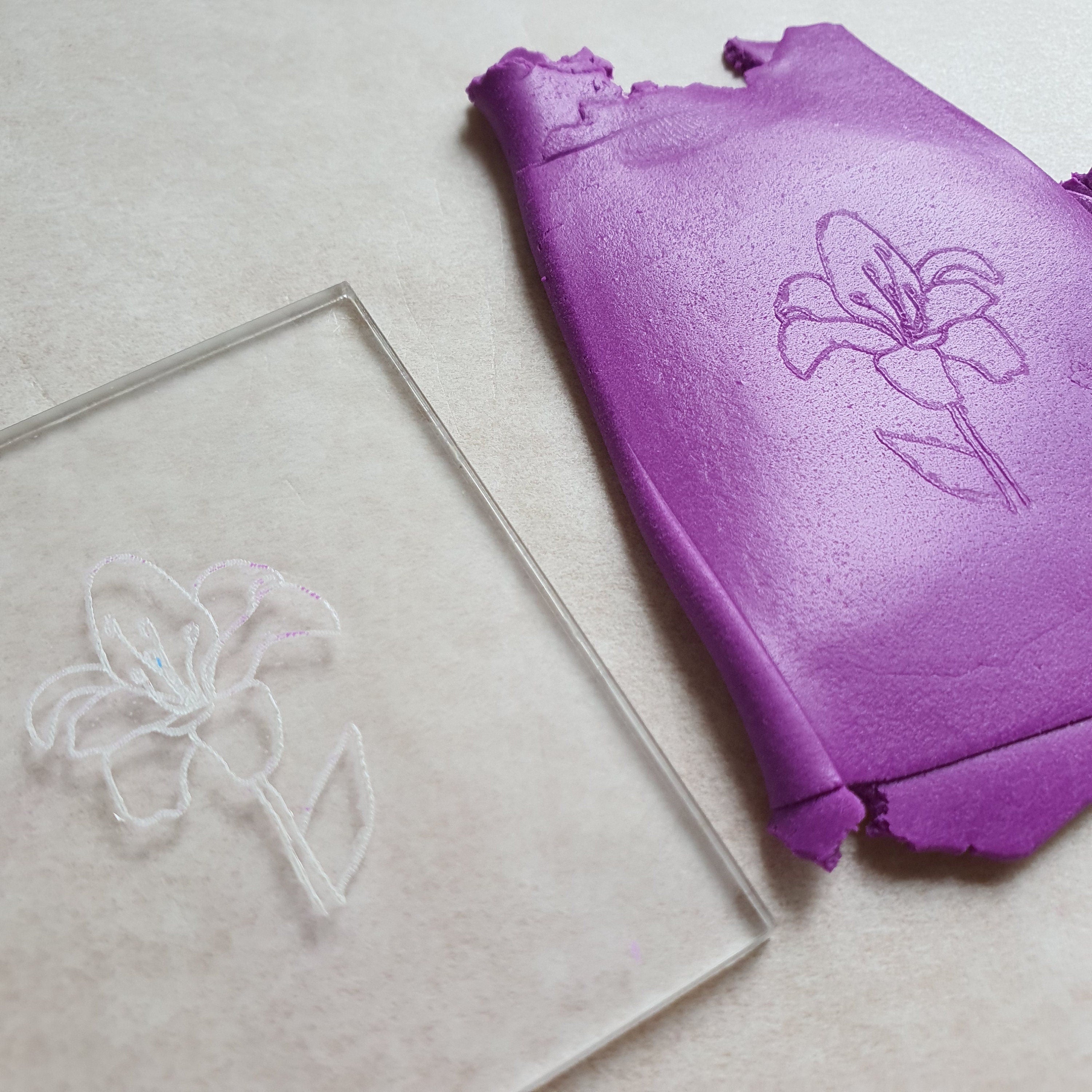 Polymer Clay Embossing Stamps  Floral Texture Stamp Clay - Flower