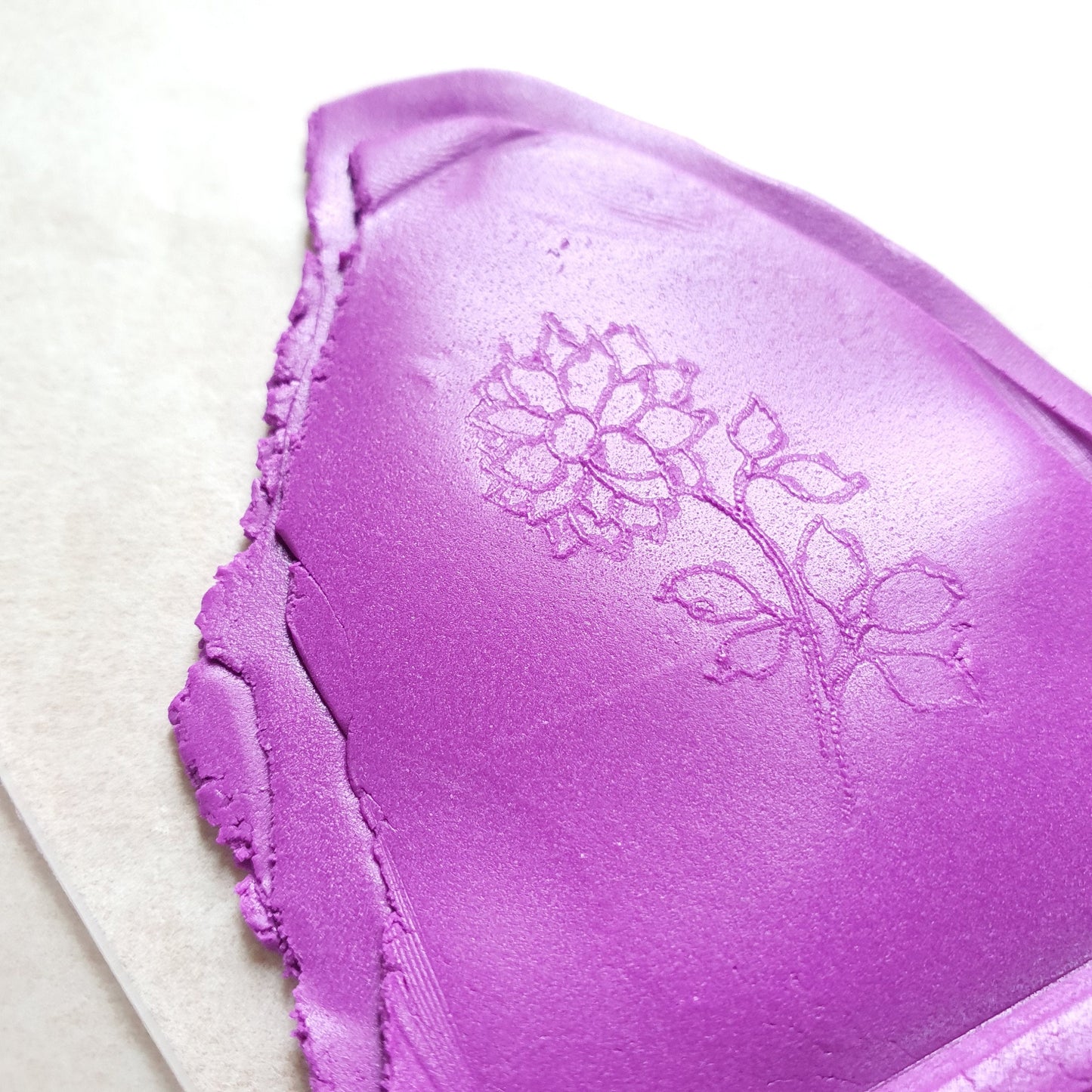 Embossing stamp for polymer clay "Sun flower" Floral texture plate Flower debossing stamp Acrylic stamps - Luxy Kraft