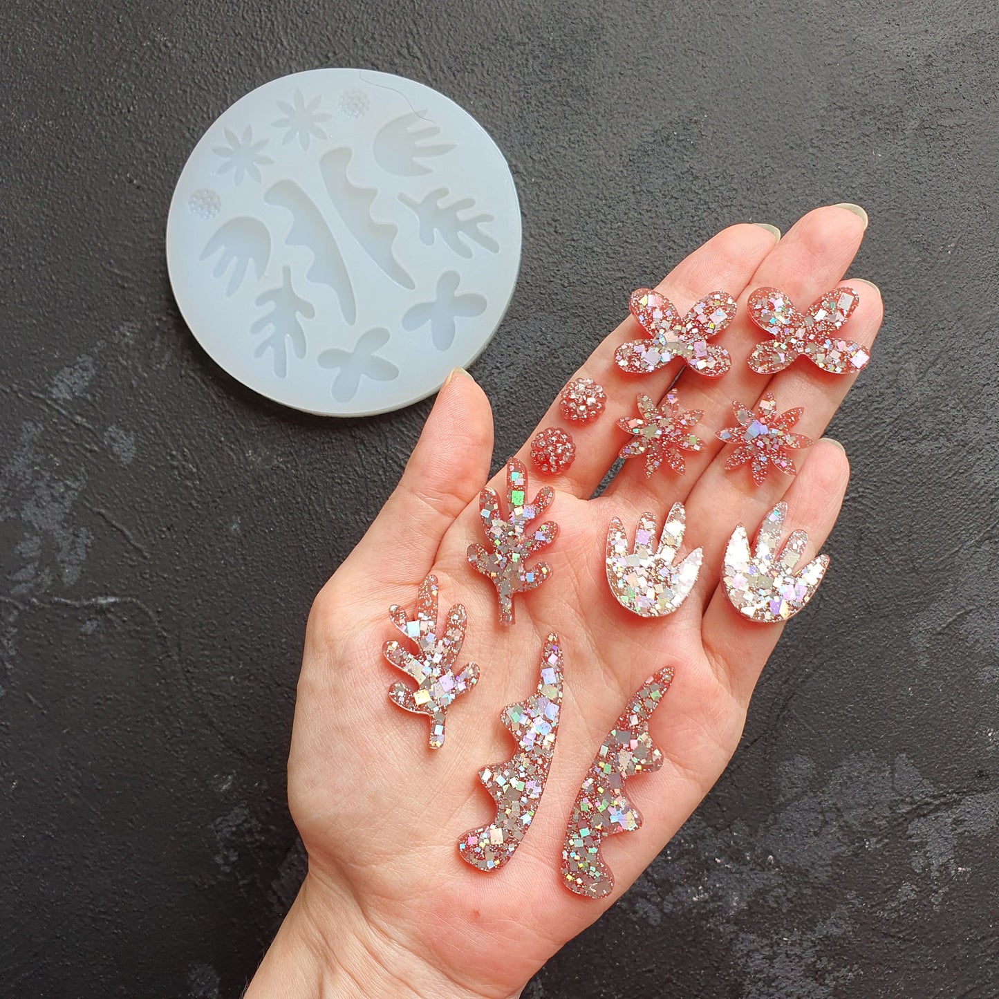 Silicone earrings mold Jewelry Resin mould for resin and epoxy 6 designs - Luxy Kraft