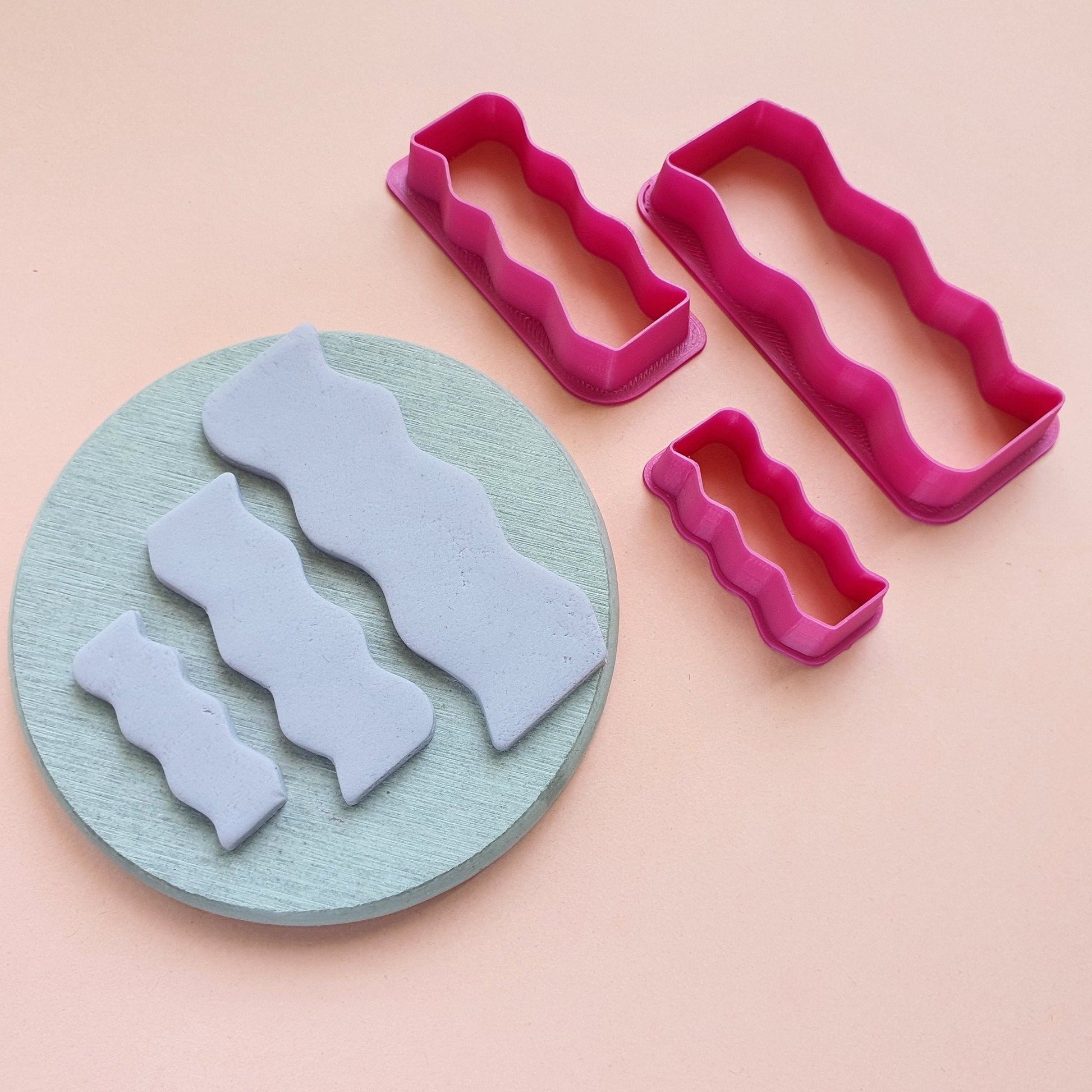 3 pcs set Polymer clay cutters 3D print cutter Jewelry Hair clips Earrings abstract shape plastic cutters - Luxy Kraft