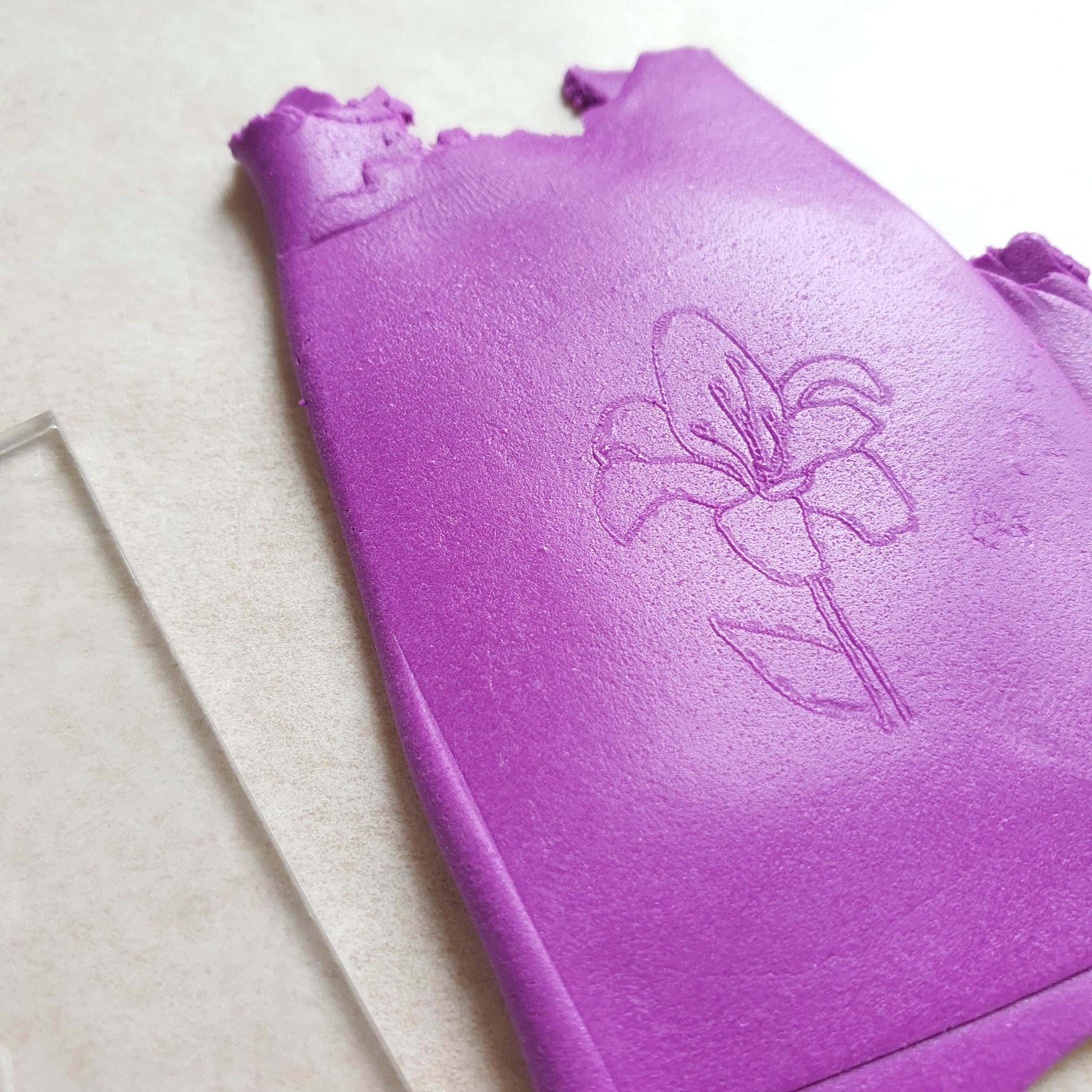 Polymer Clay Embossing Stamps  Floral Texture Stamp Clay - Flower