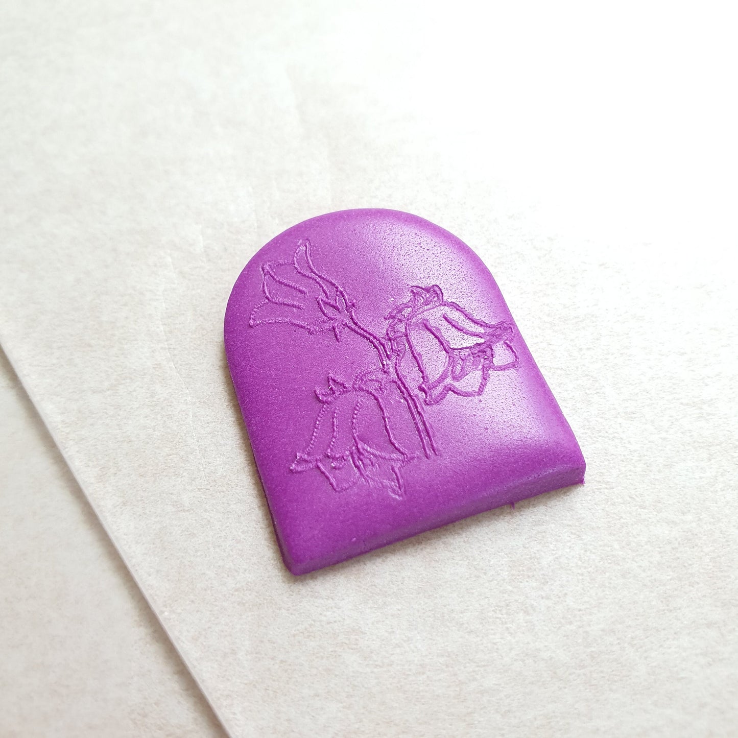 Embossing stamp for polymer clay "Blue bell" Floral texture plate Flower debossing stamp Acrylic stamps