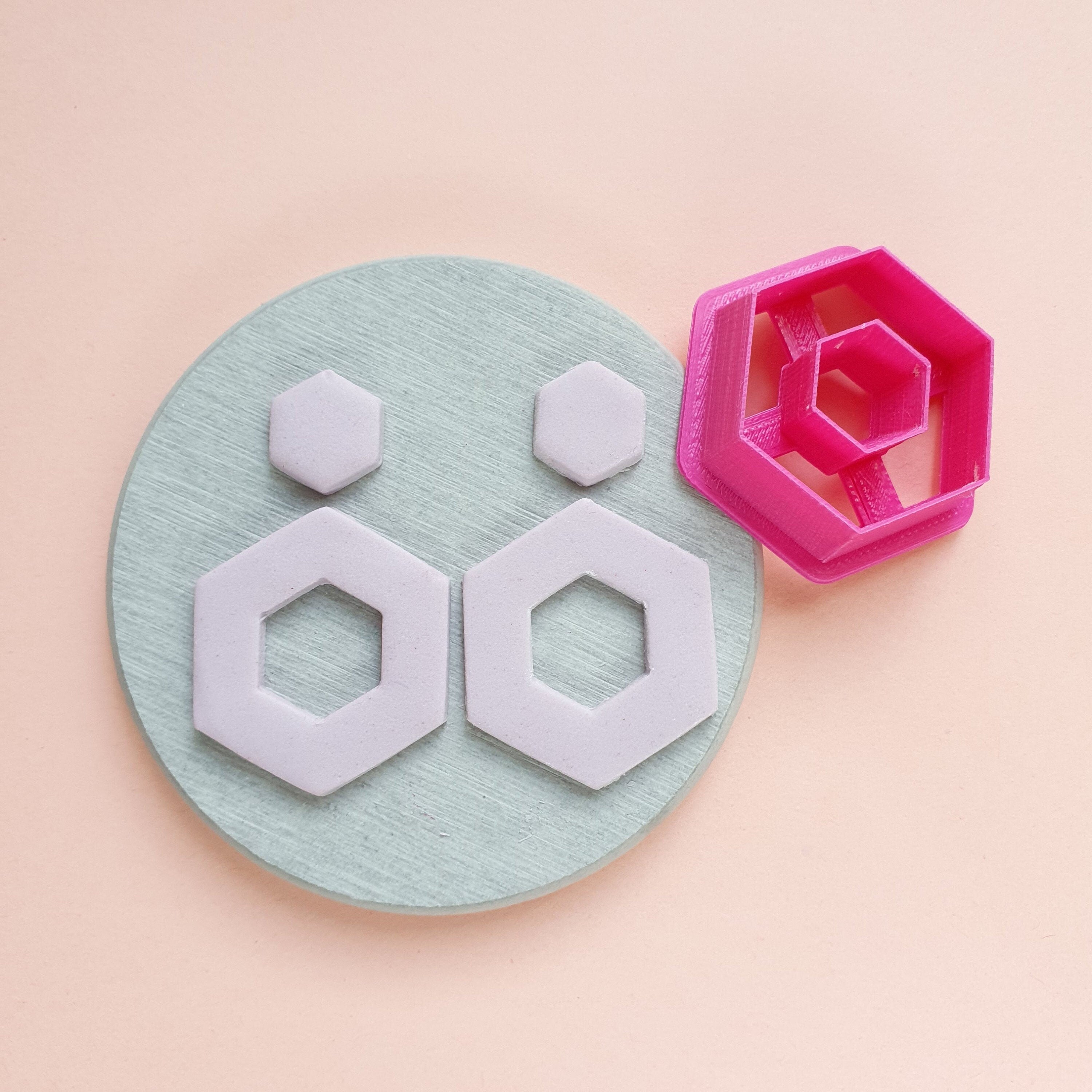 Clay Cutters for Polymer Clay - Hexagon shape - Polymer Clay