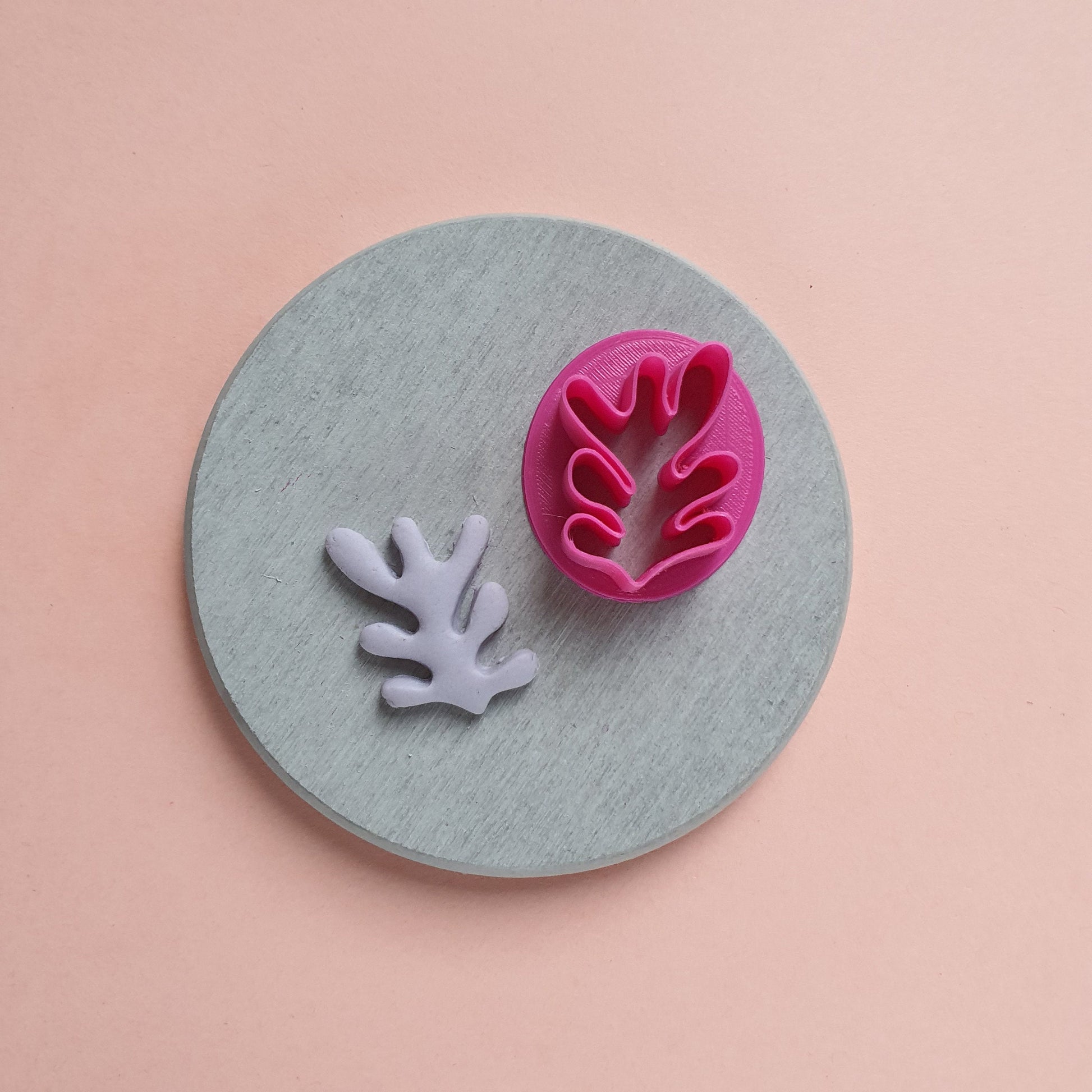 Polymer clay cutter 3D print cutters Jewelry Earrings "Coral" shape plastic cutter - Luxy Kraft