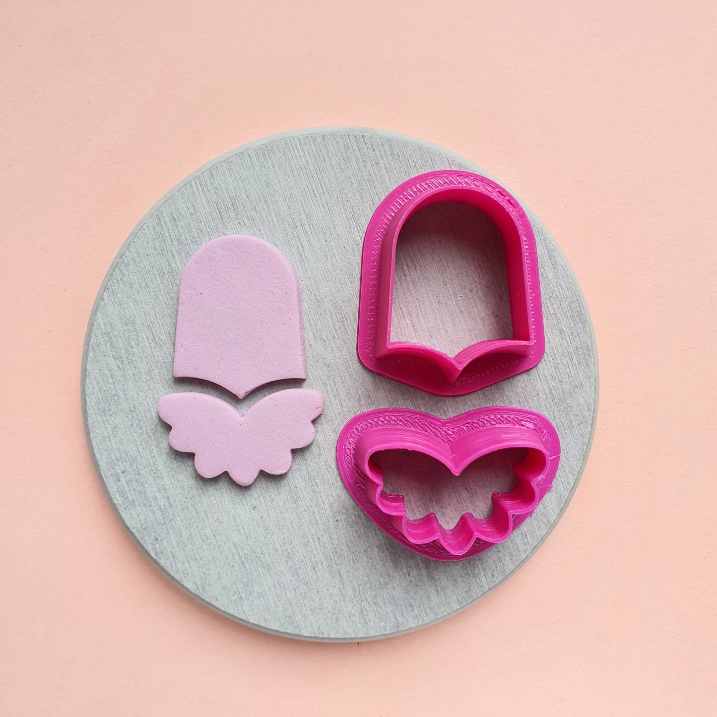 Earrings Polymer clay 3D cutters Geometry Jewelry shape cutter 2 pcs set - Luxy Kraft