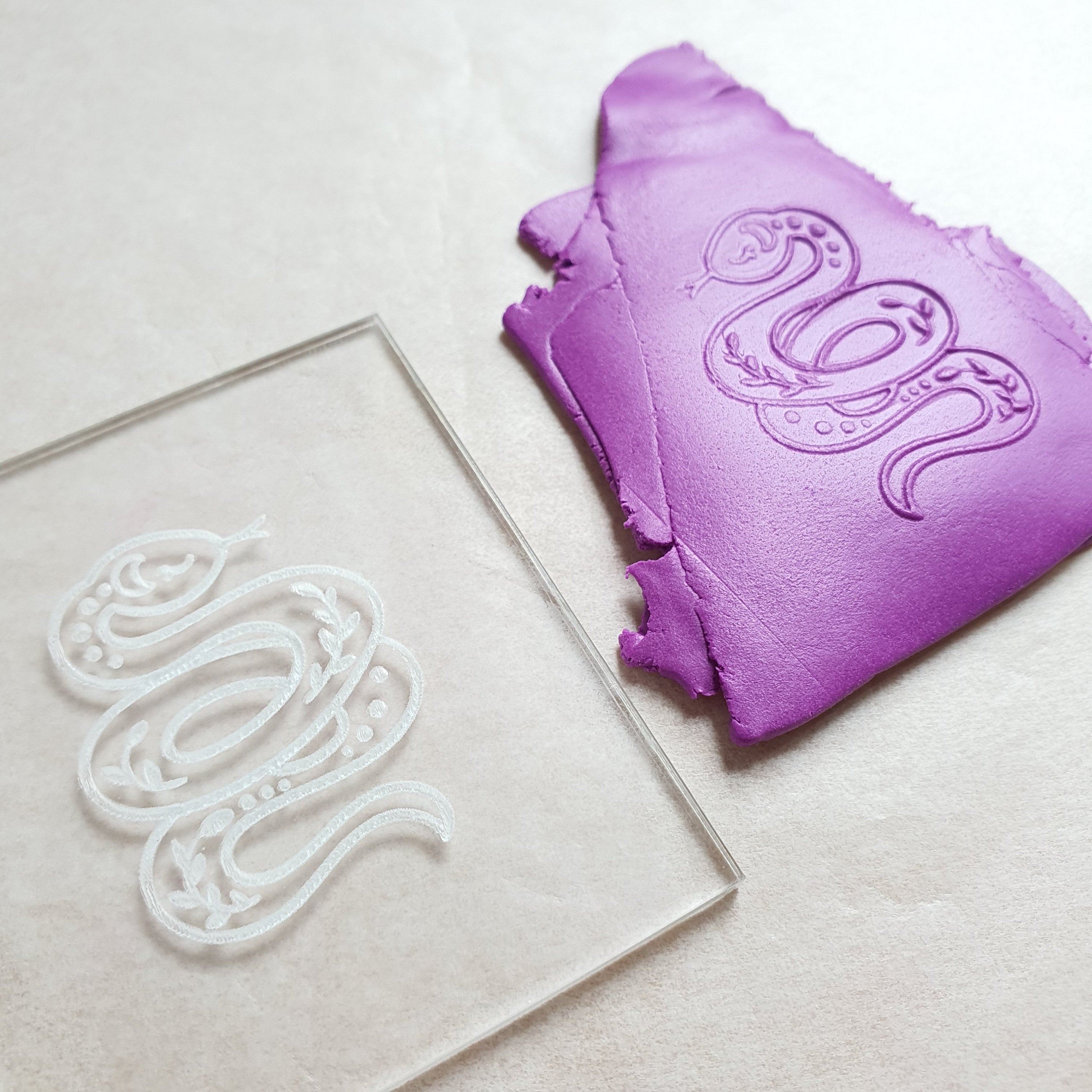 Embossing stamp for polymer clay Magic abstract snake texture plate  debossing stamp Acrylic stamps