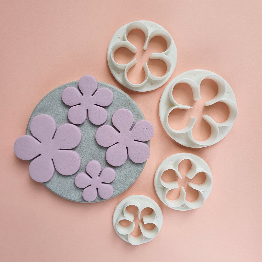4 pcs set Polymer clay cutters Jewelry Earrings Flower shape plastic  cutter