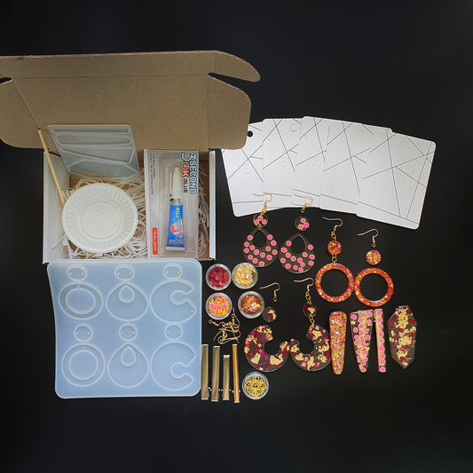 DIY Jewelry kit Silicone earrings mold Jewelry Resin mould Hair clips mold for resin and epoxy - Luxy Kraft