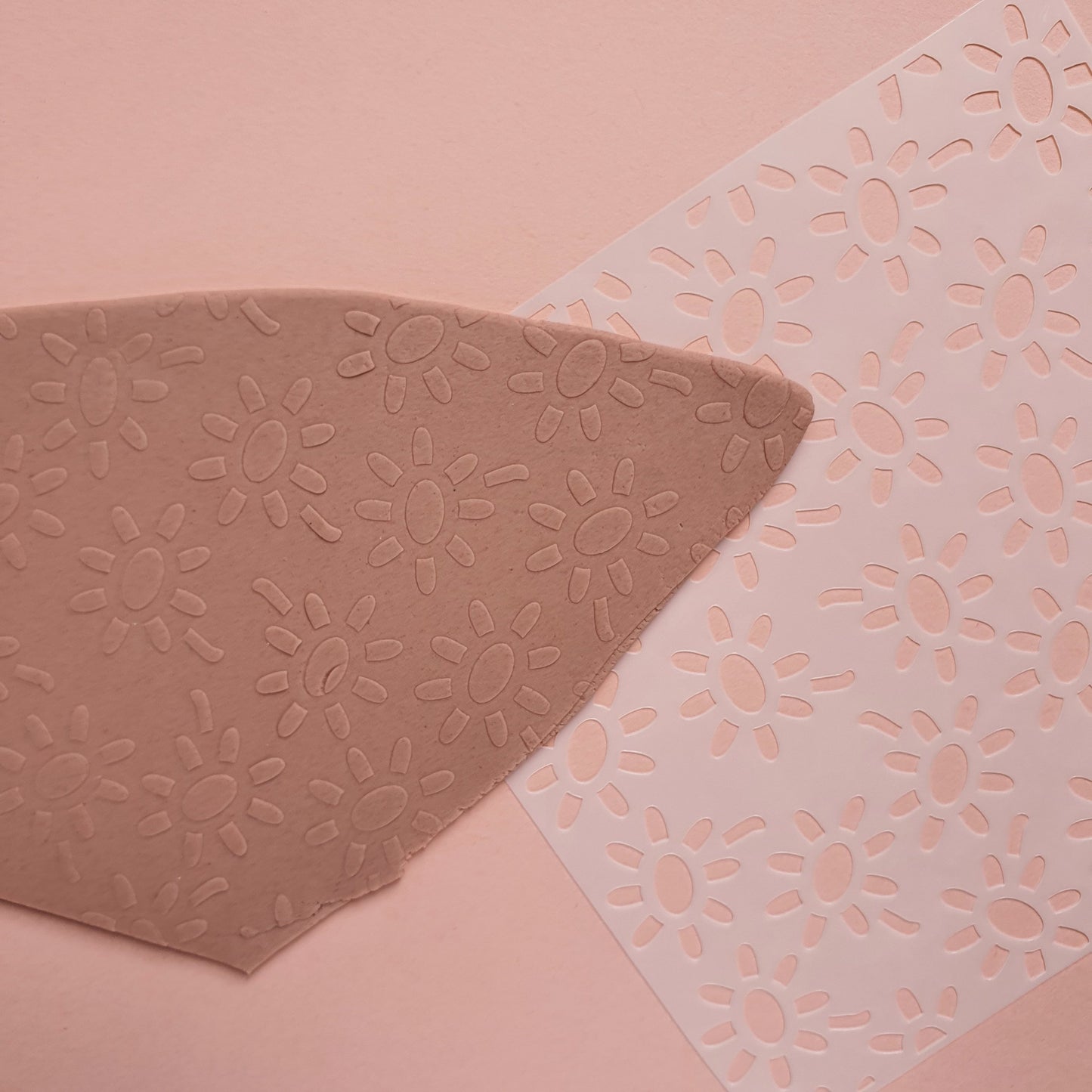 Texture sheet Polymer clay stencil sheet "Sun" pattern shapes mat - Luxy Kraft