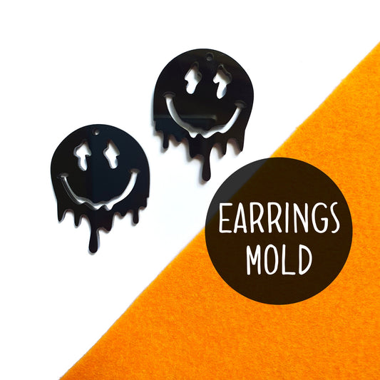 Halloween Smyle Ghost Silicone earrings mold for resin and epoxy - Luxy Kraft