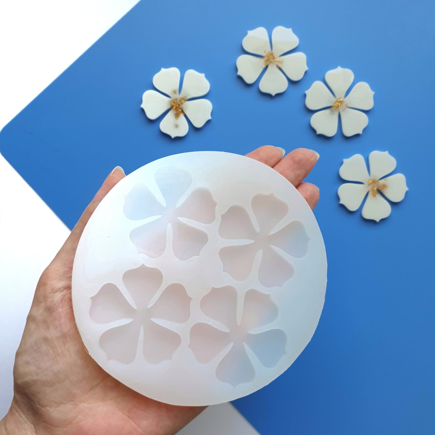 Silicone earrings mold "Flowers" mould for resin and epoxy - Luxy Kraft