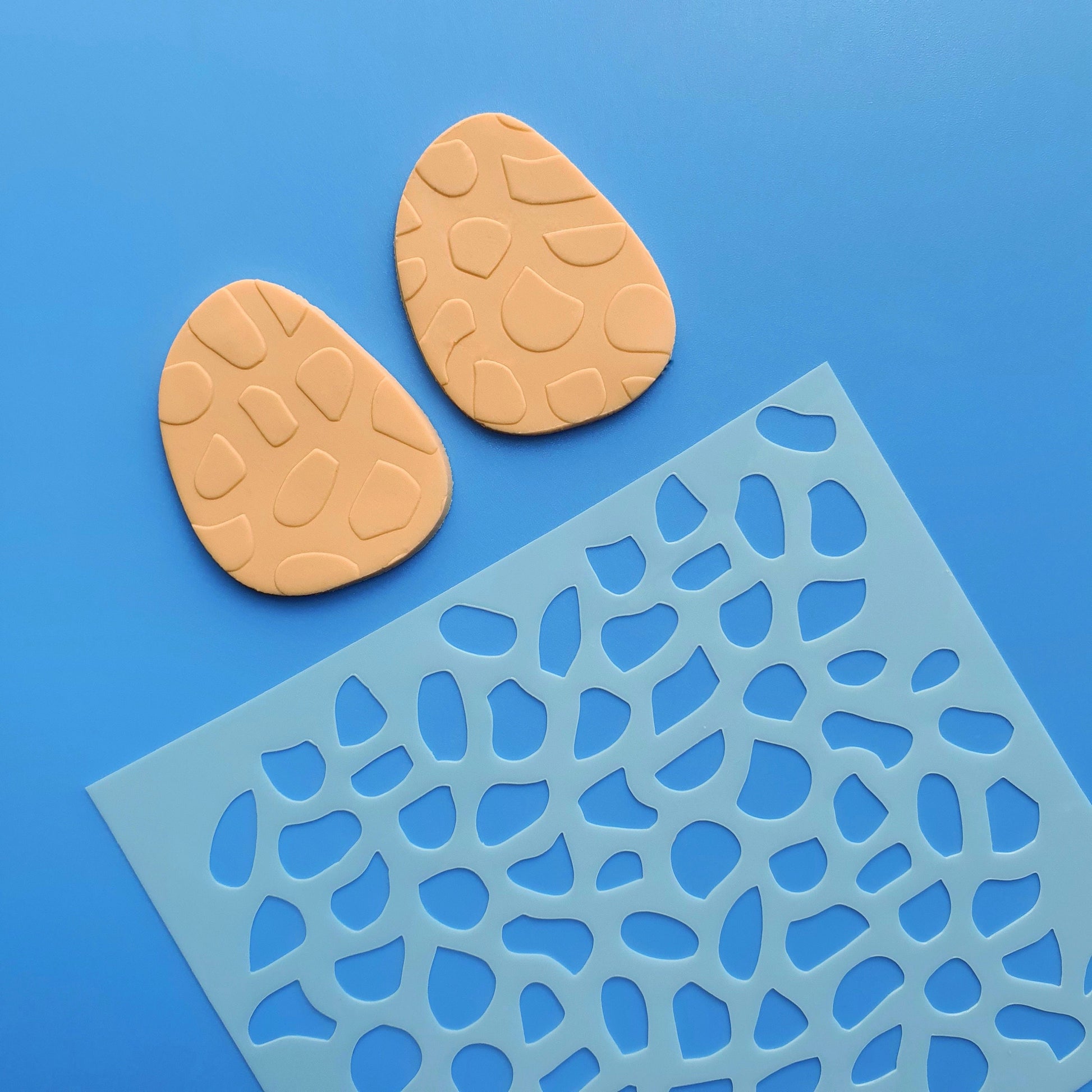 Texture sheet Polymer clay stencil sheet "Spots" pattern shapes mat - Luxy Kraft