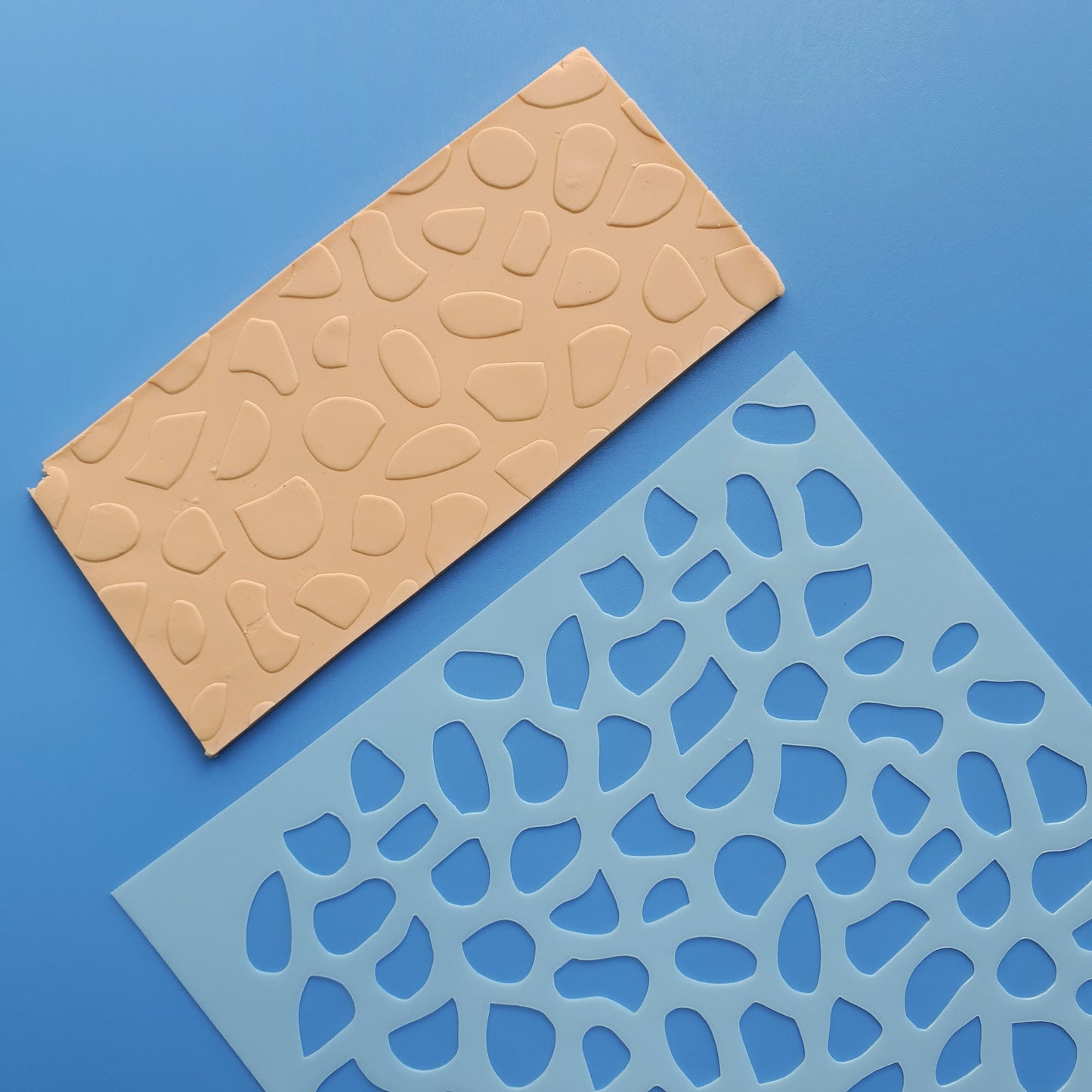 Texture sheet Polymer clay stencil sheet "Spots" pattern shapes mat - Luxy Kraft